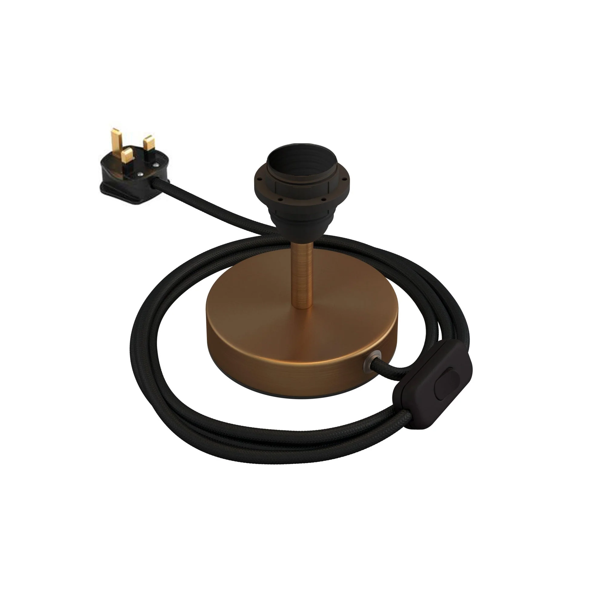 Alzaluce pour abat-jour - Lampe de table en métal avec fiche UK - Bronze satiné