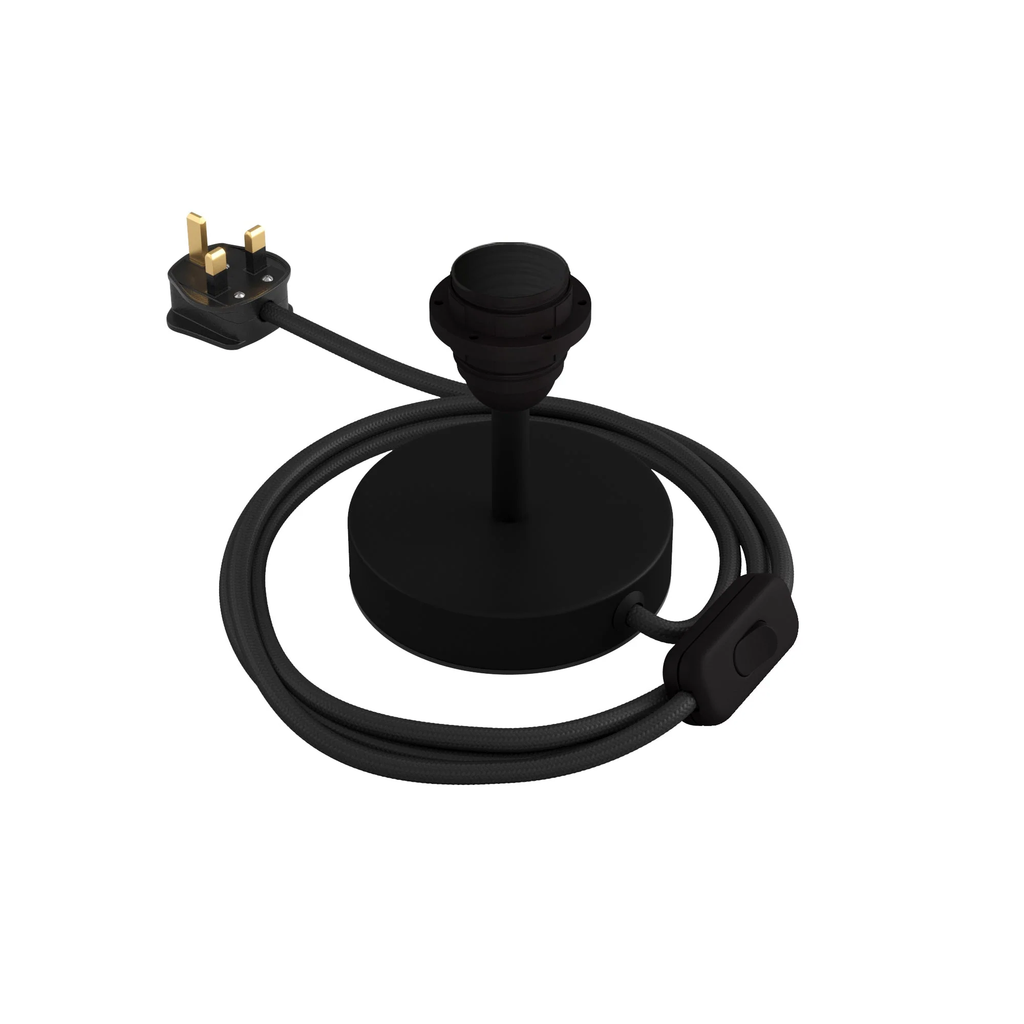 Rehausseur pour abat-jour - Lampe de table en métal et fiche UK - Noir mat
