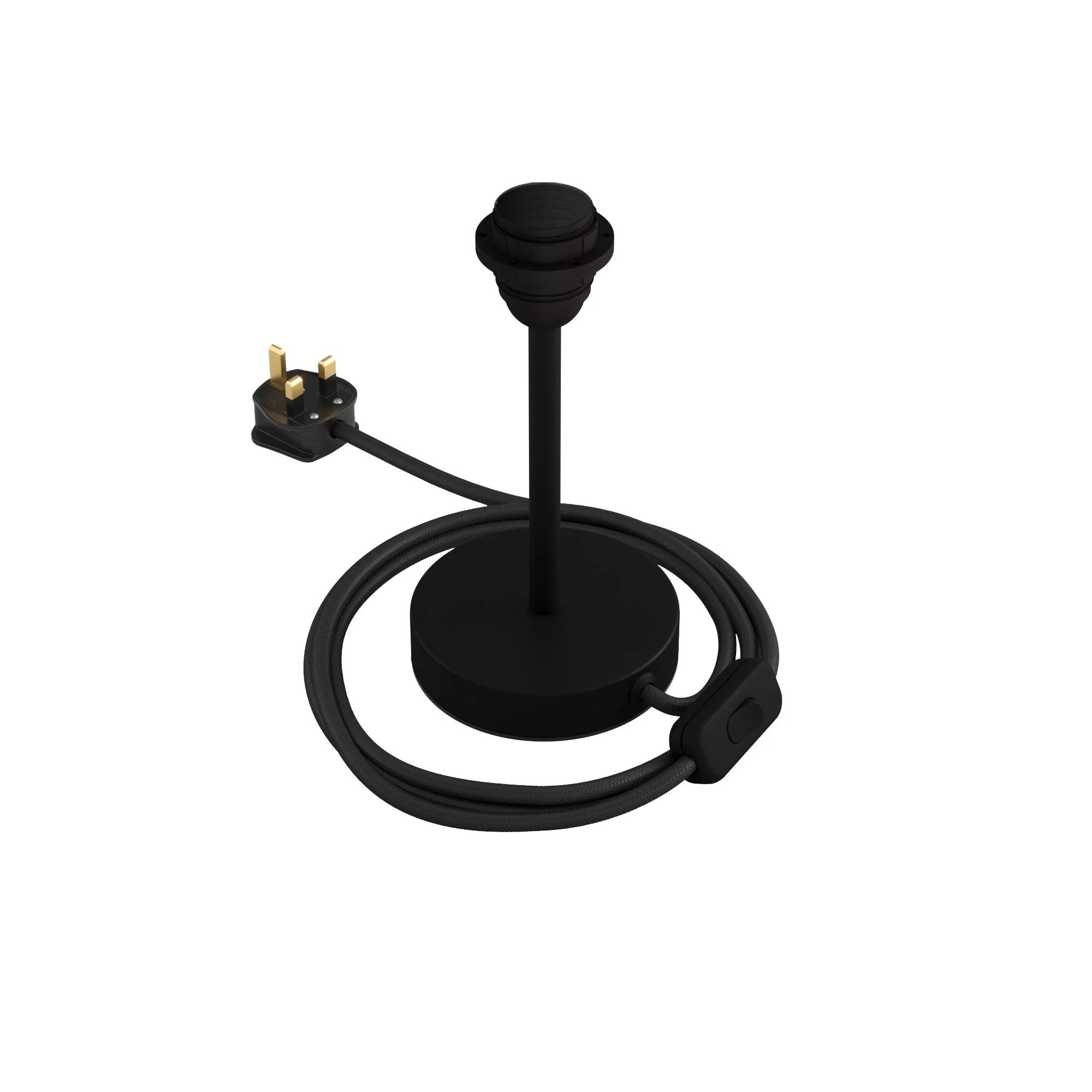 Rehausseur pour abat-jour - Lampe de table en métal et fiche UK - Noir mat - Image 6