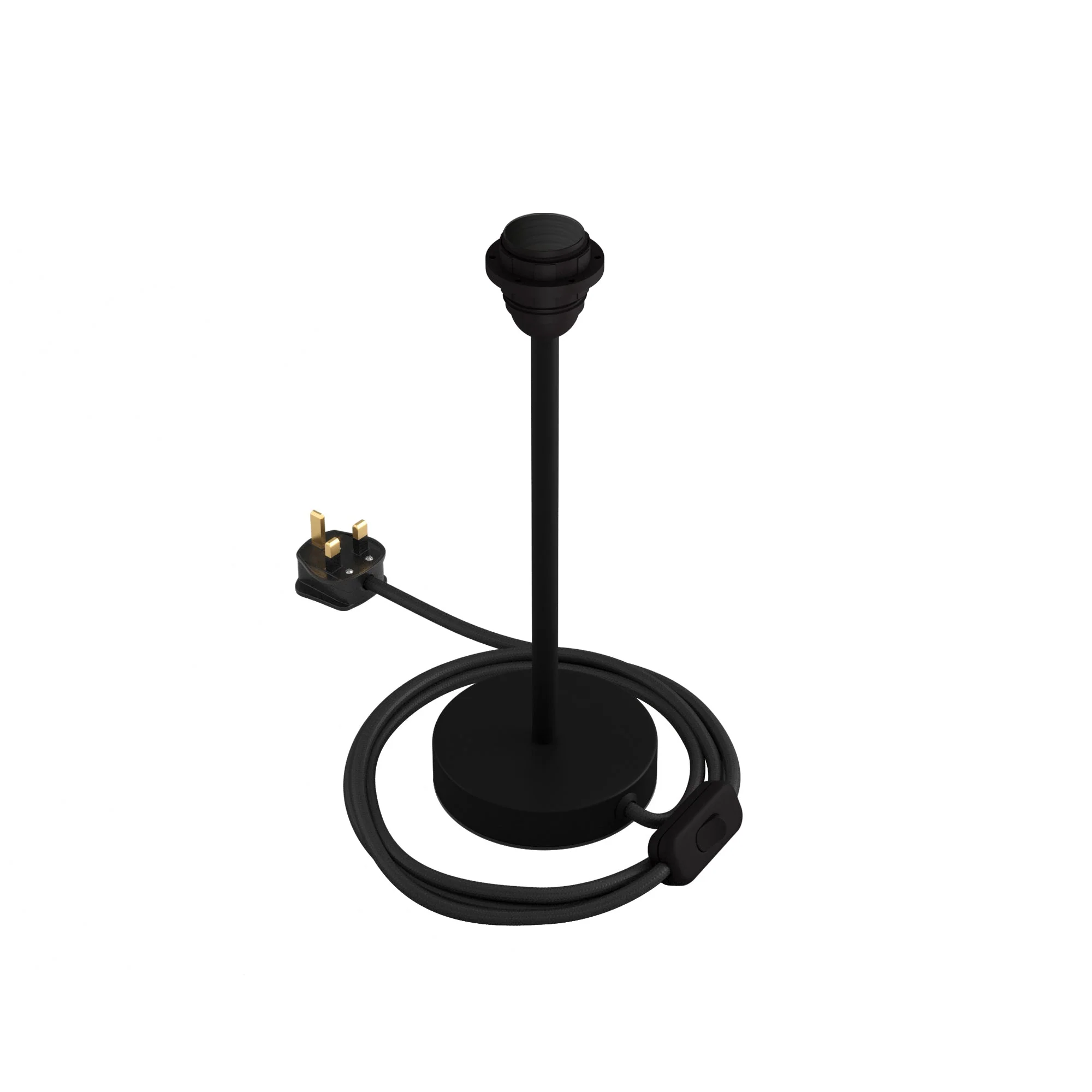 Rehausseur pour abat-jour - Lampe de table en métal et fiche UK - Noir mat - Image 8