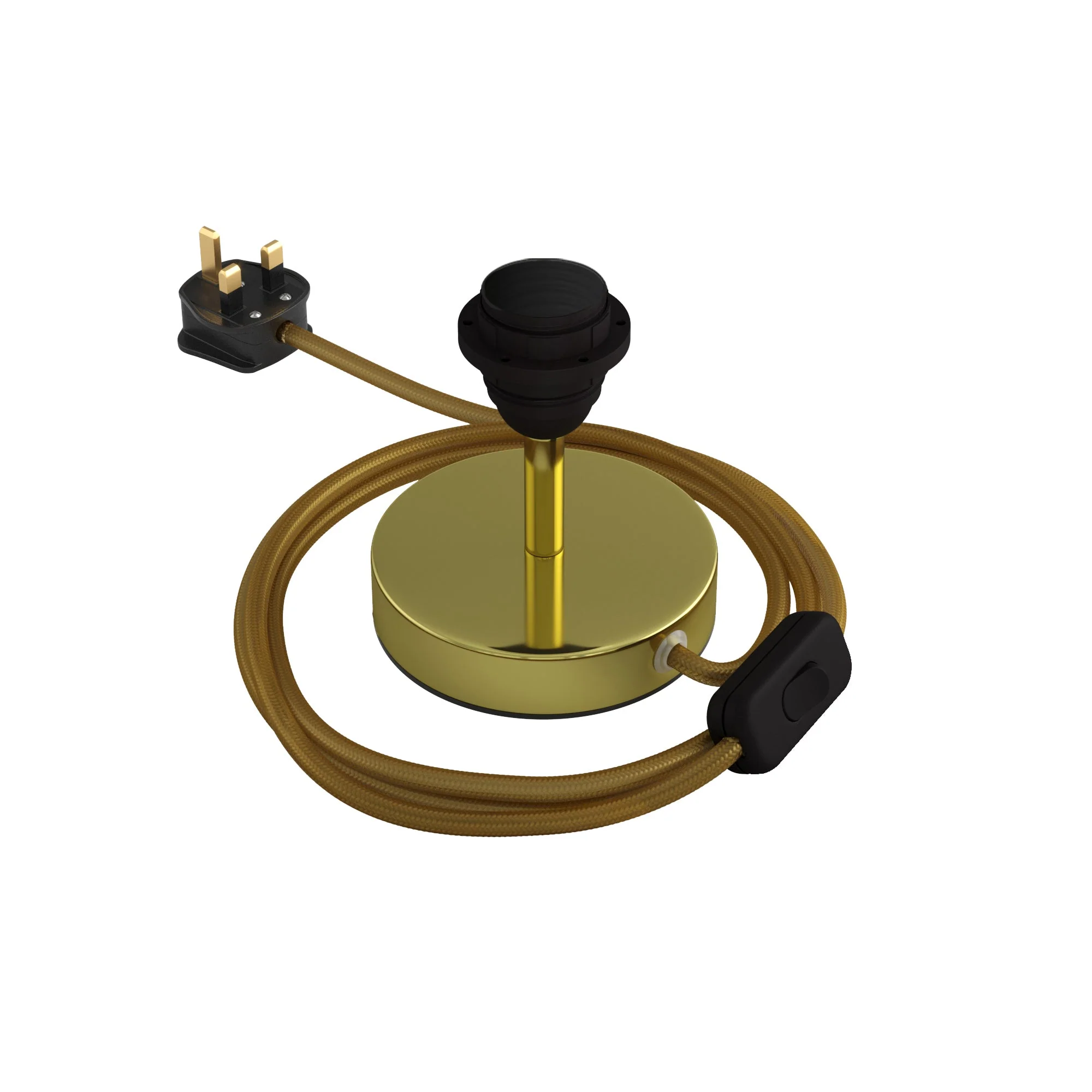 Alzaluce pour abat-jour - Lampe de table en métal et fiche UK - Laiton