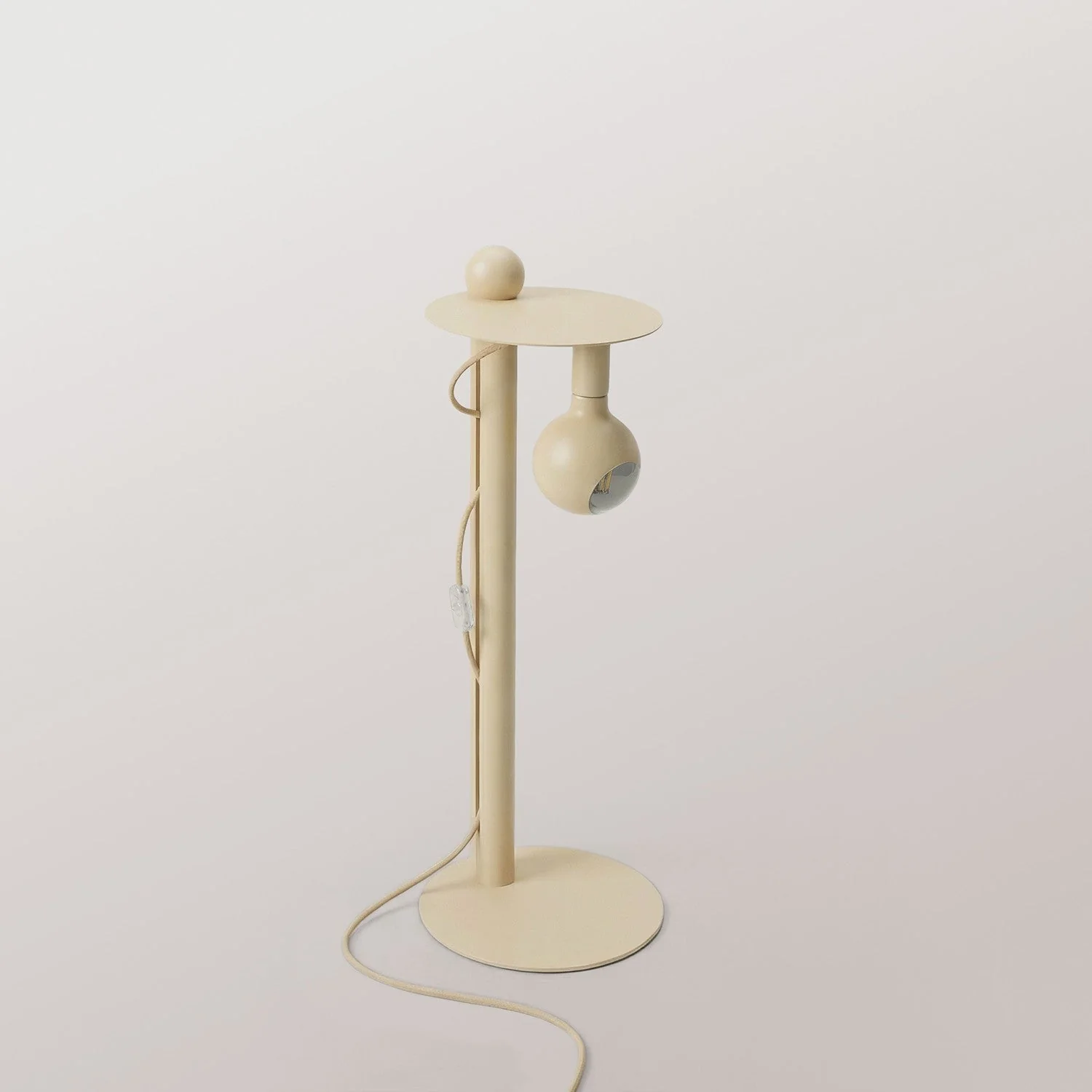 Rocco - Lampe sur pied avec Fiche UK et Ampoule Camo - Crème - Image 6