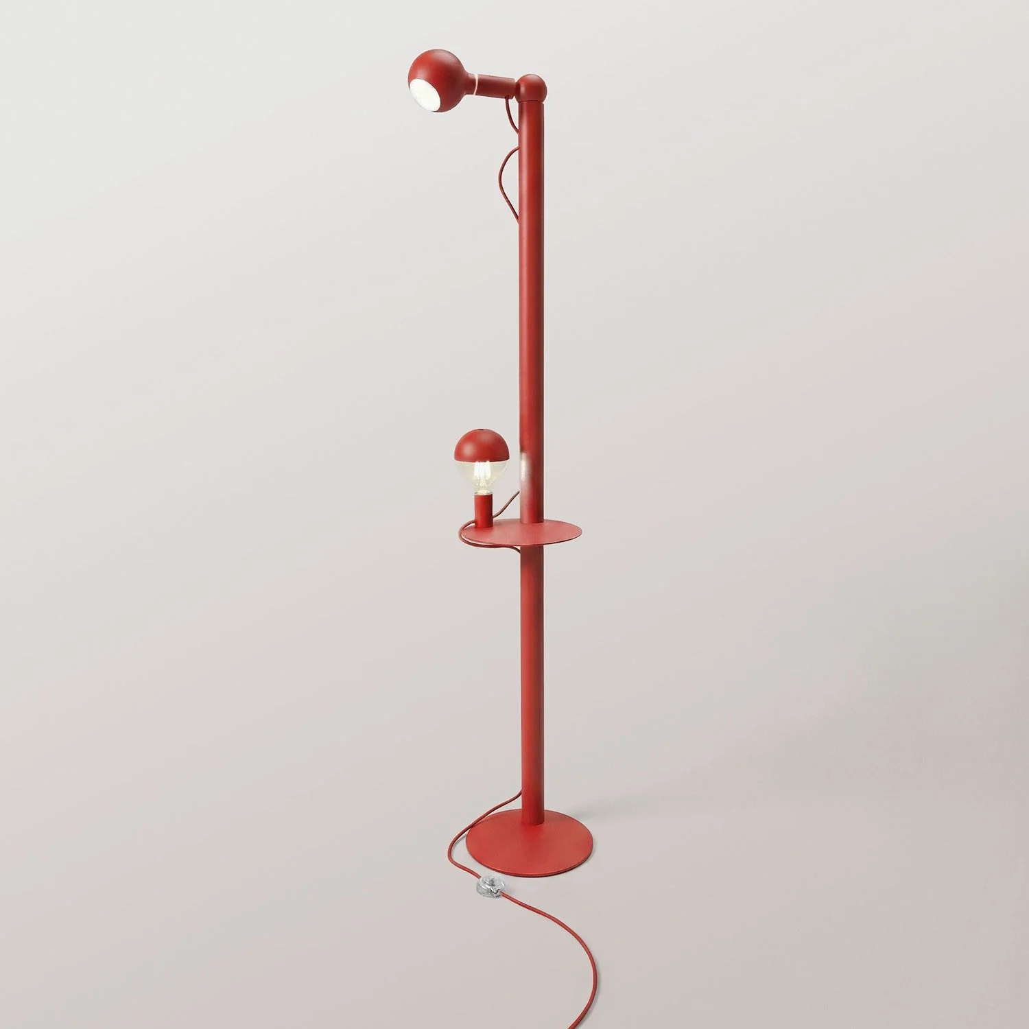 Rocco XXL - Lampe sur pied avec Fiche UK et Ampoule Maria et Camo - Rouge