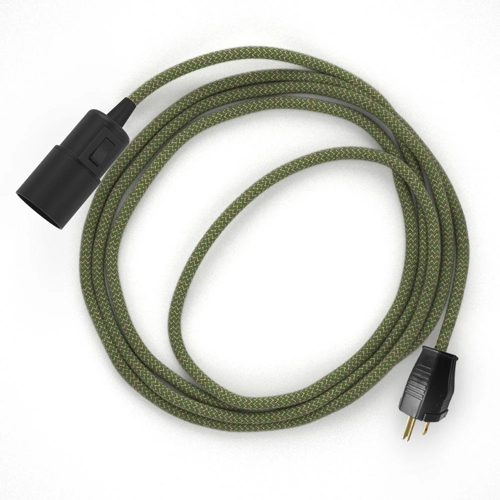 Snake - Lampe à brancher avec câble en tissu Zig-Zag - RD72