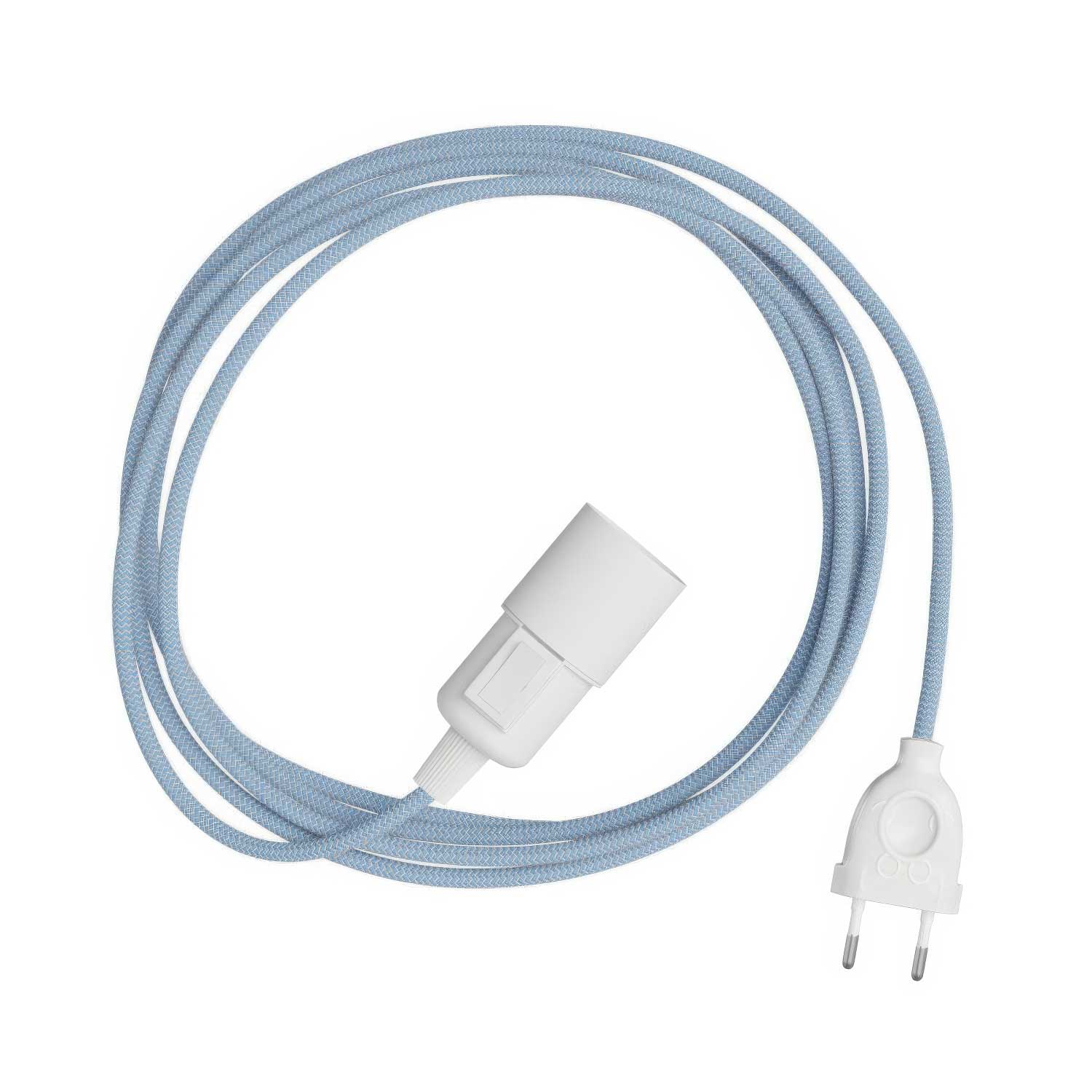 Snake Zig-Zag - Lampe plug-in avec câble en tissu effet Zig-Zag RD75
