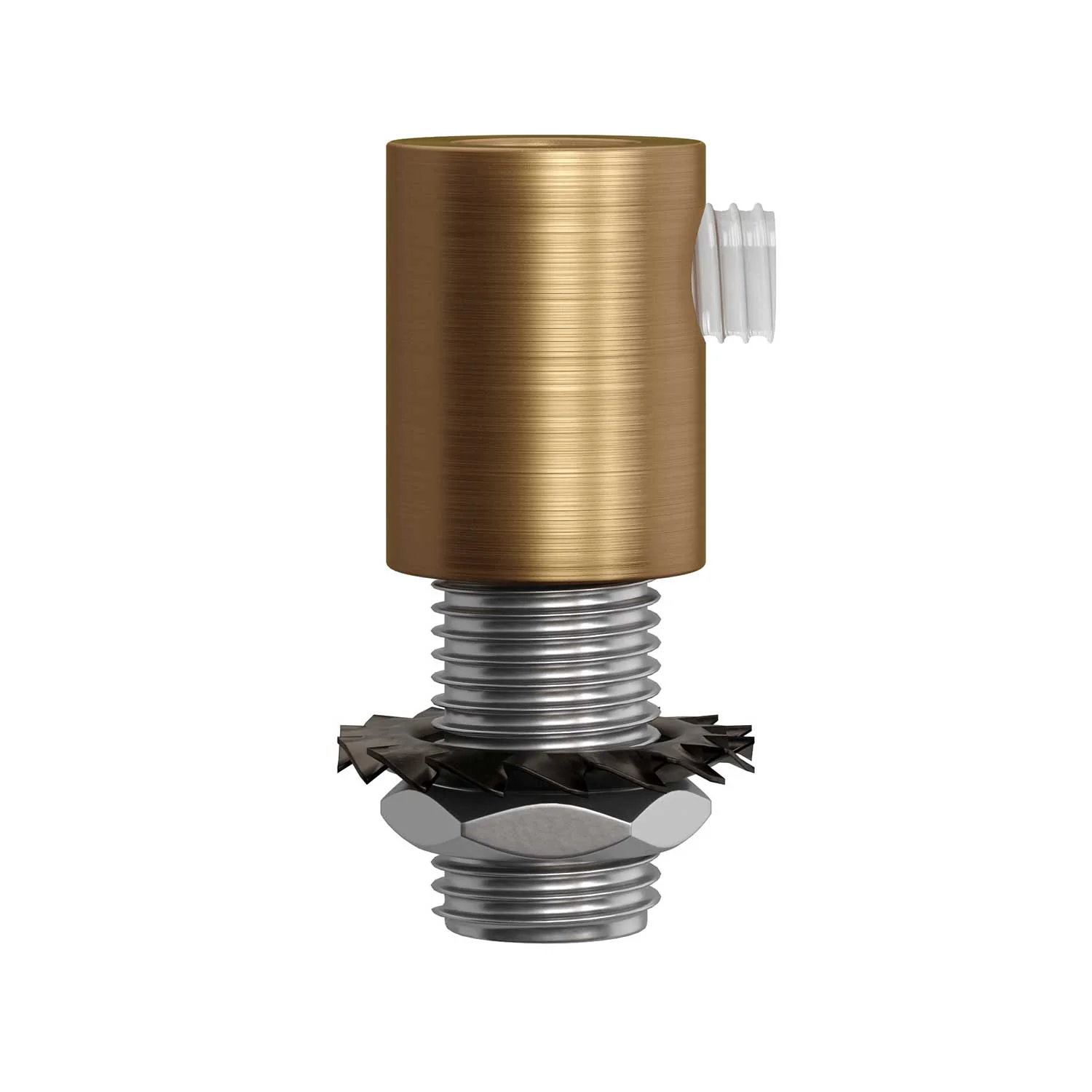 Serre-câble cylindrique en métal complet avec tige, écrou et rondelle - Bronze satiné