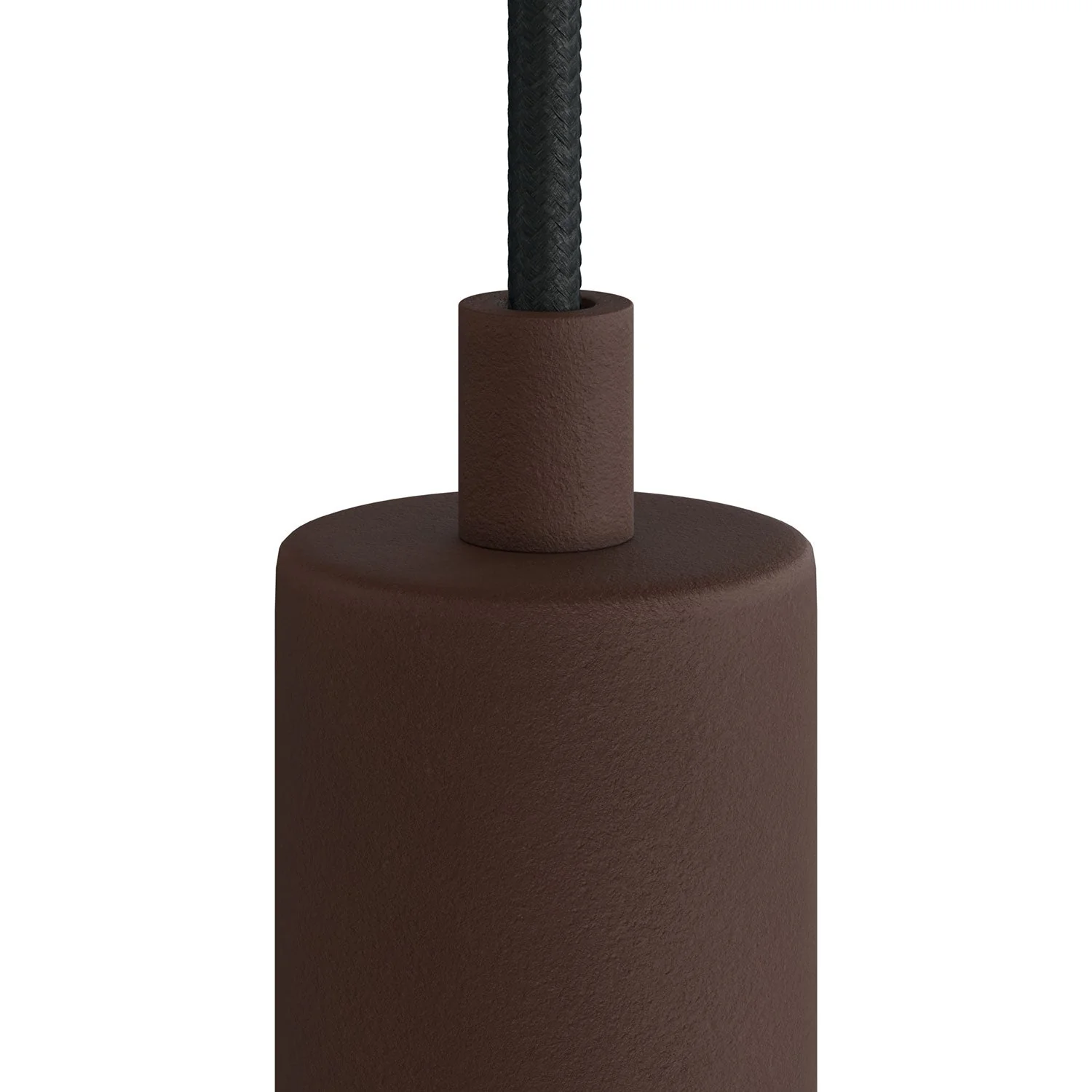 Serre-câble cylindrique en métal complet avec tige, écrou et rondelle - Rouille foncée peinte - Image 2