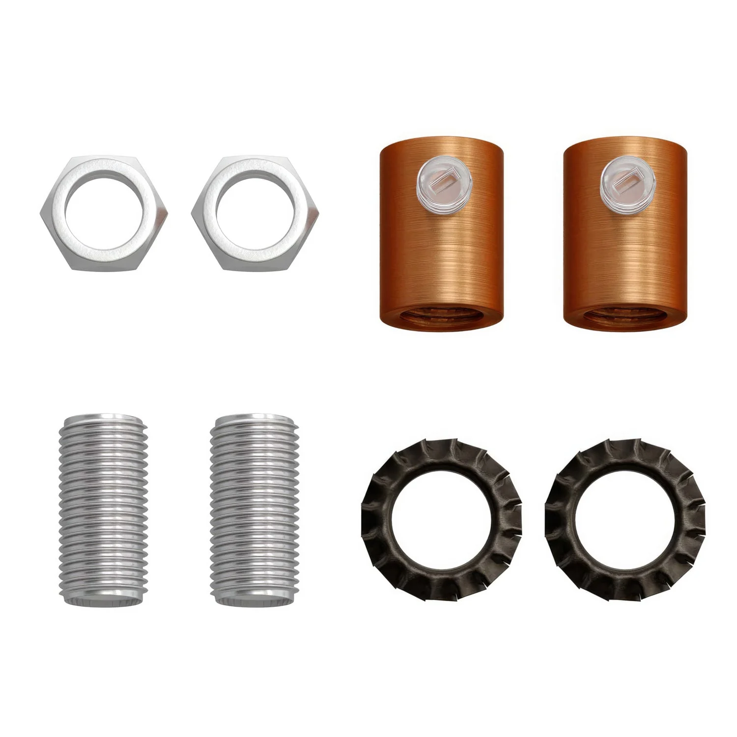 Serre-câble cylindrique en métal complet avec tige, écrou et rondelle - Cuivre satiné - Image 4