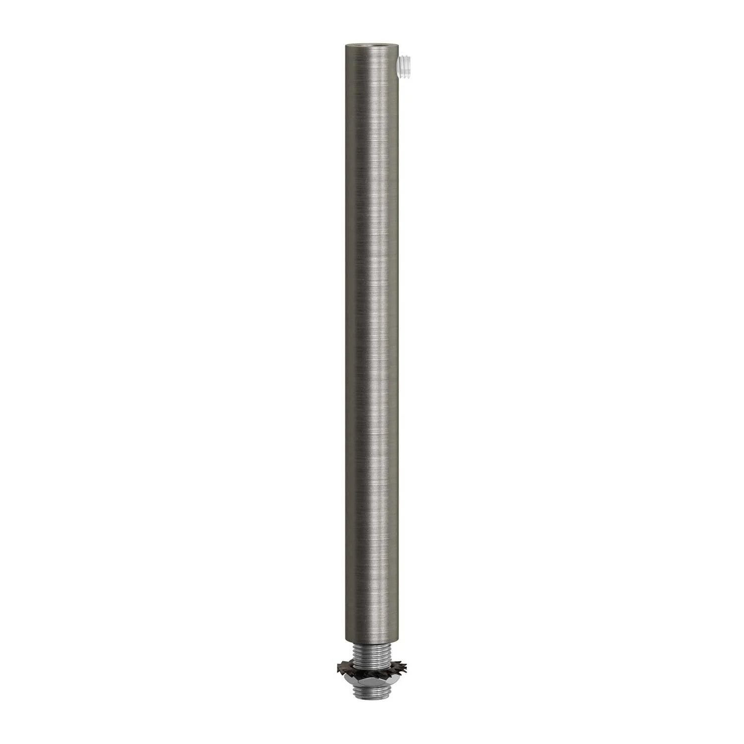 Serre-câble cylindrique en métal longueur 15 cm complet de tige, écrou et rondelle - Titane satiné