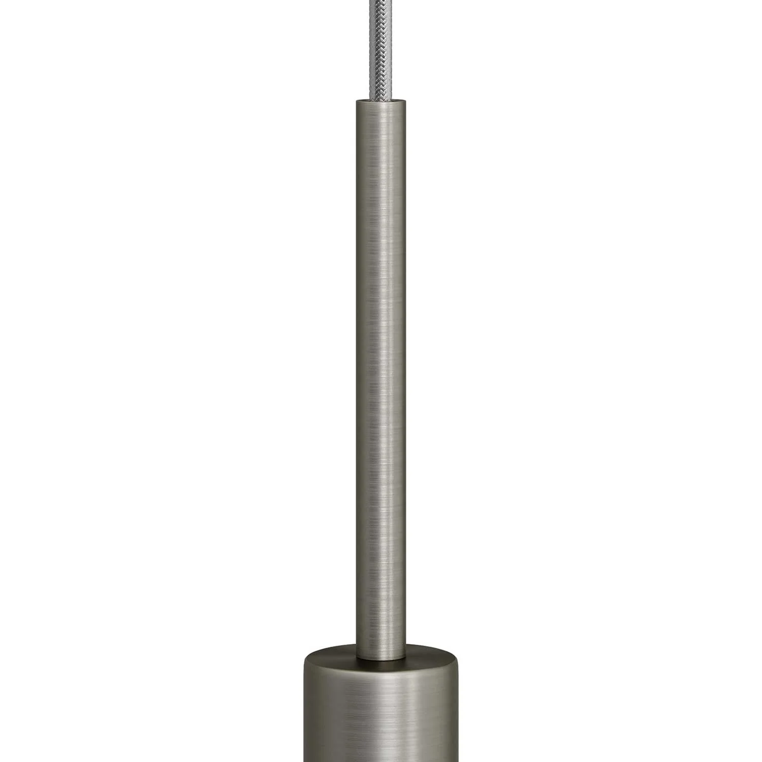 Serre-câble cylindrique en métal longueur 15 cm complet de tige, écrou et rondelle - Titane satiné - Image 2