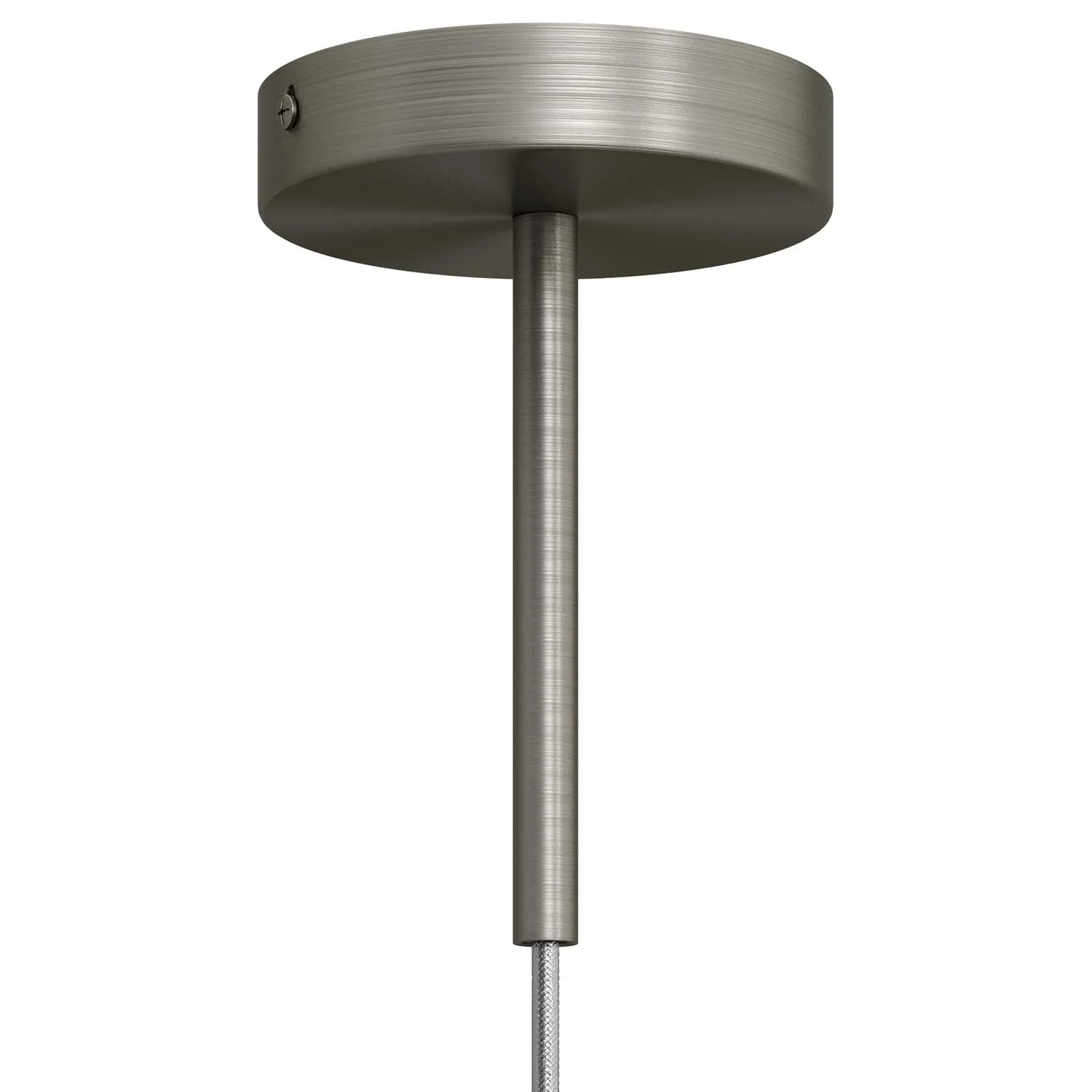 Serre-câble cylindrique en métal longueur 15 cm complet de tige, écrou et rondelle - Titane satiné - Image 3