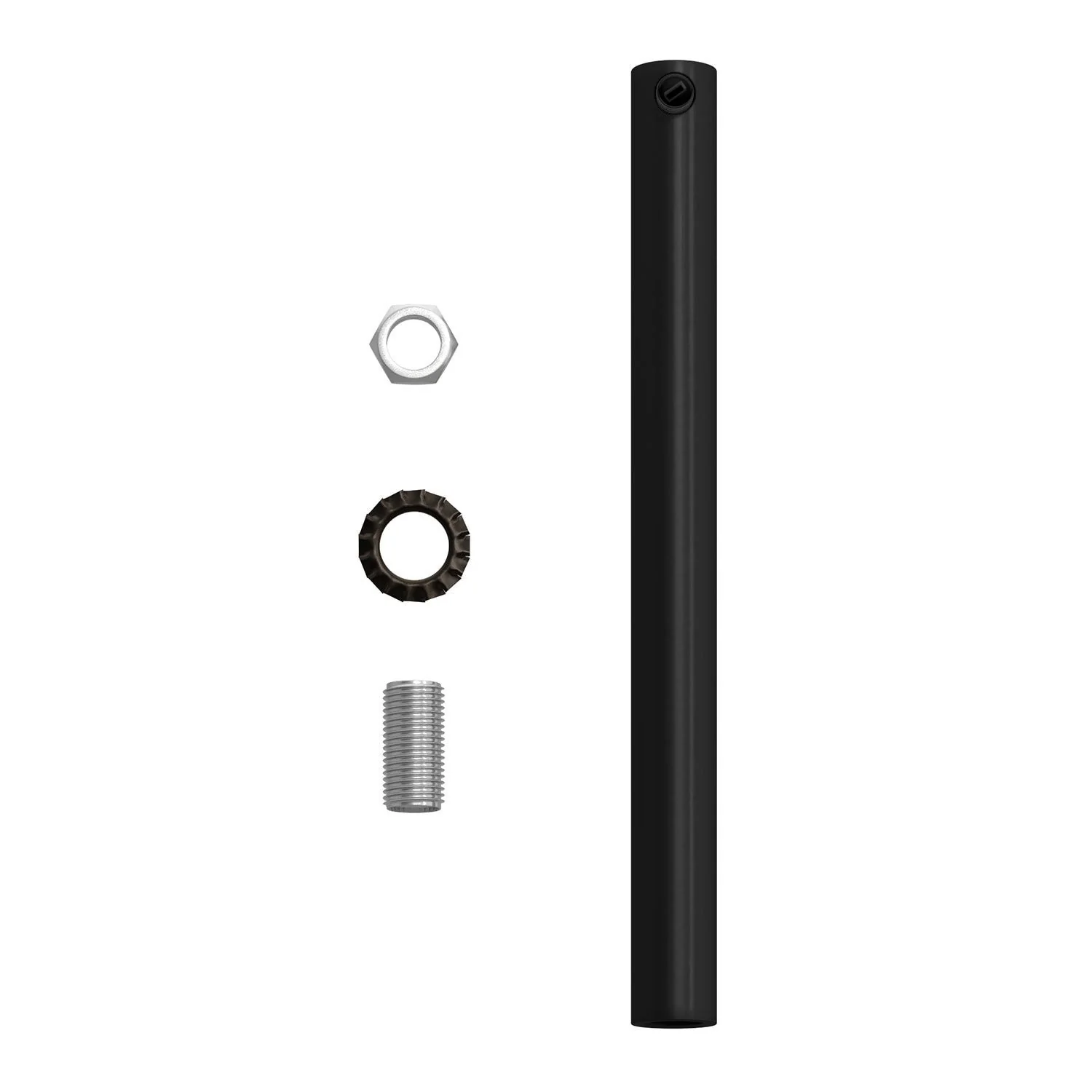 Serre-câble cylindrique en métal longueur 15 cm complet avec tige, écrou et rondelle - Noir - Image 4