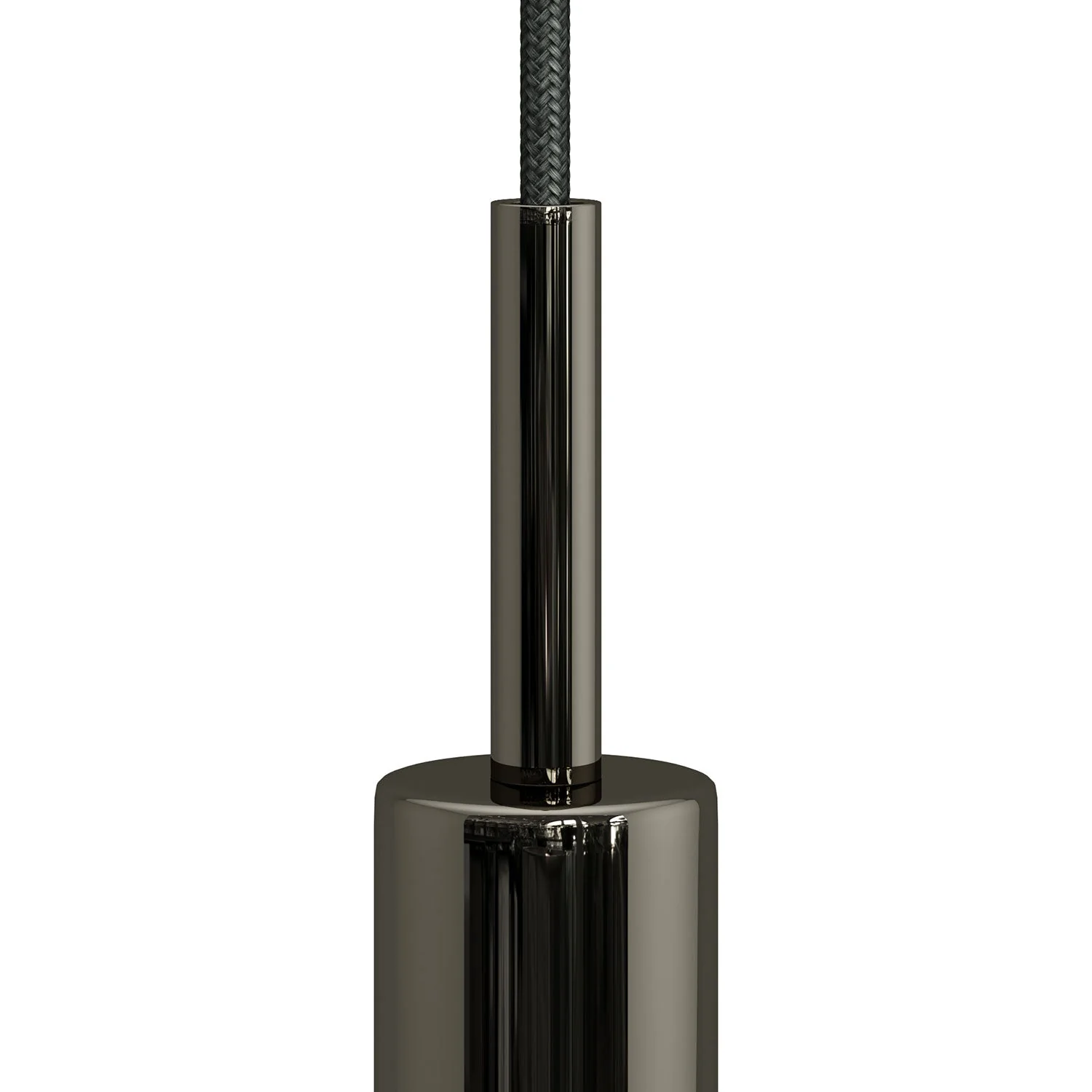 Serre-câble cylindrique en métal longueur 7 cm complet de tige, écrou et rondelle - Noir perle - Image 2