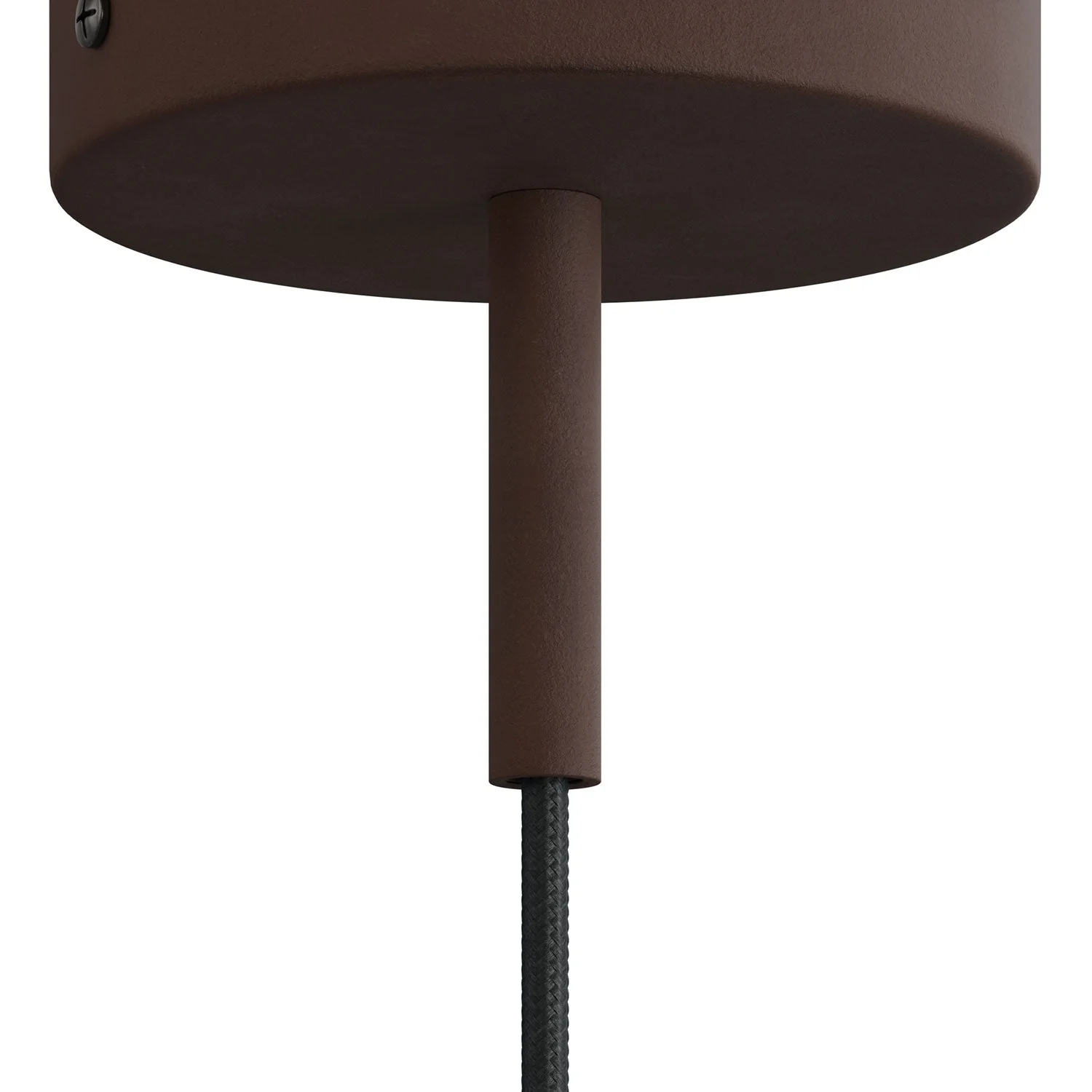 Serre-câble cylindrique en métal longueur 7 cm complet avec tige, écrou et rondelle - Rouille foncée laquée - Image 3