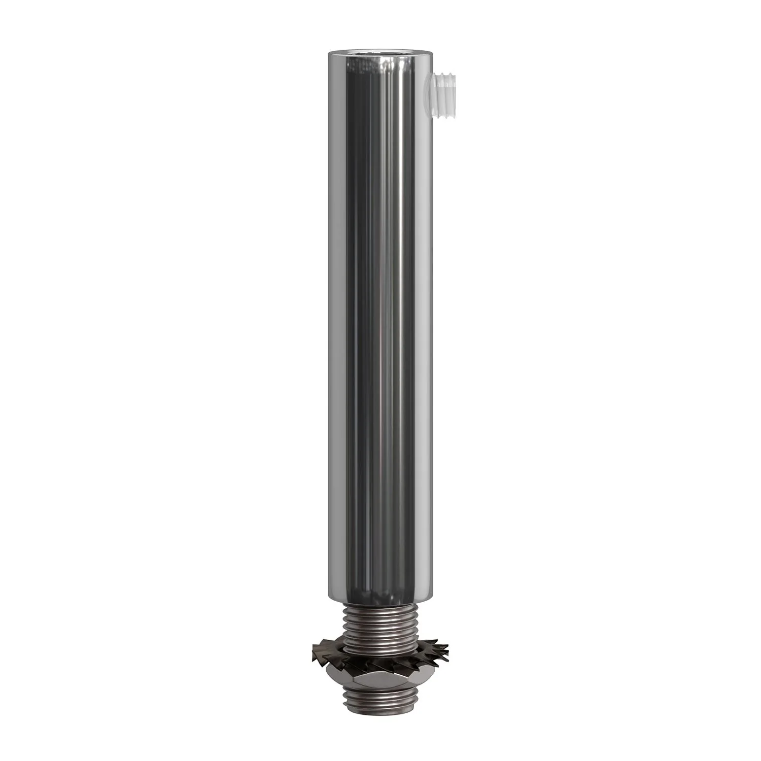 Serre-câble cylindrique en métal longueur 7 cm complet de tige, écrou et rondelle - Chrome