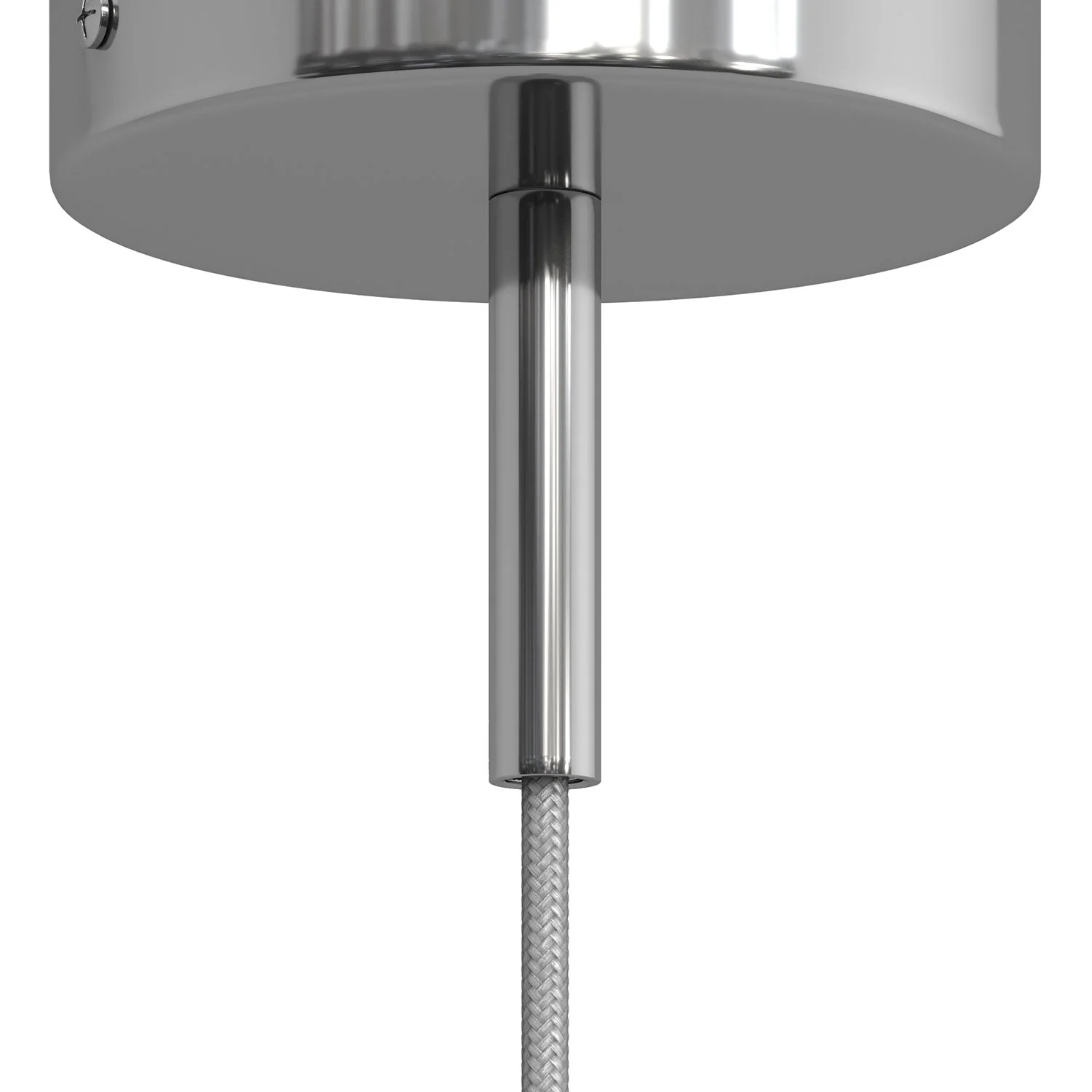 Serre-câble cylindrique en métal longueur 7 cm complet de tige, écrou et rondelle - Chrome - Image 3