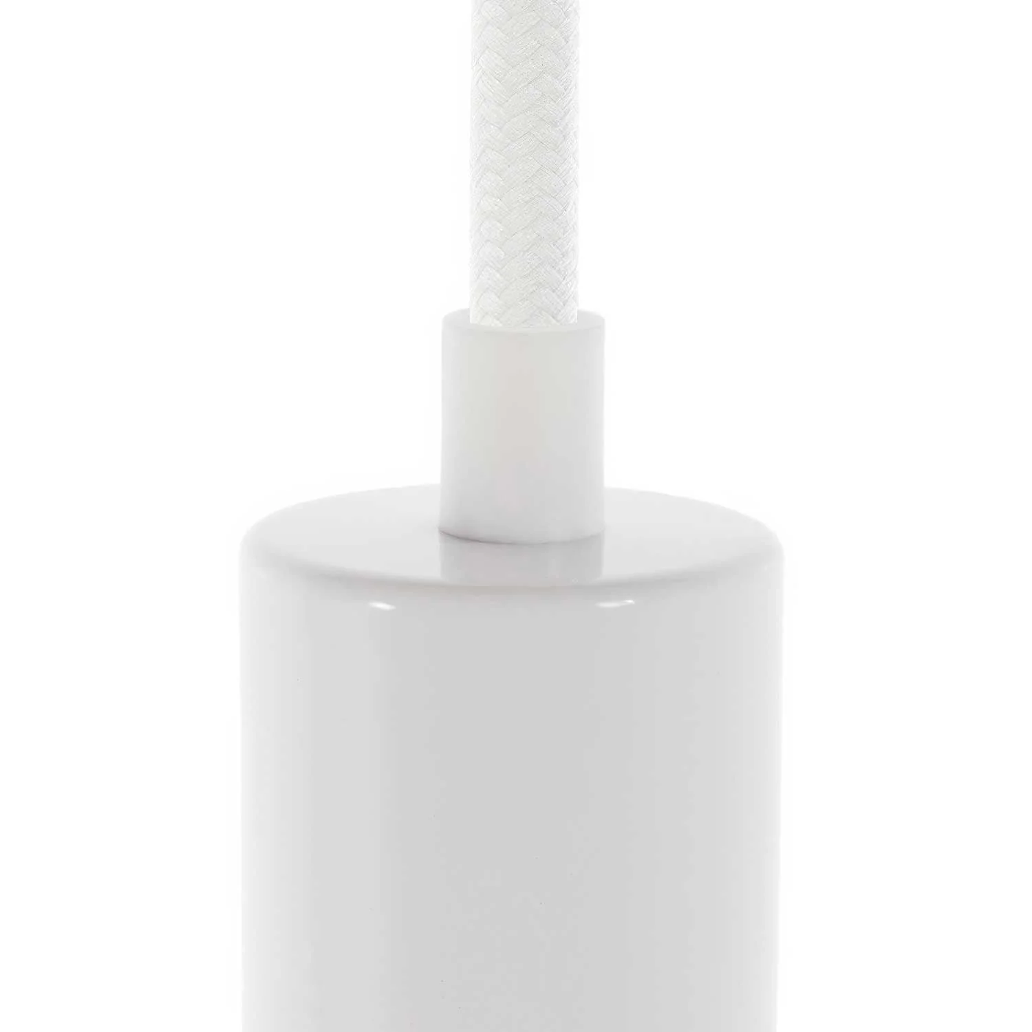 Serre-câble cylindrique en plastique complet avec tige, écrou et rondelle - Blanc - Image 2