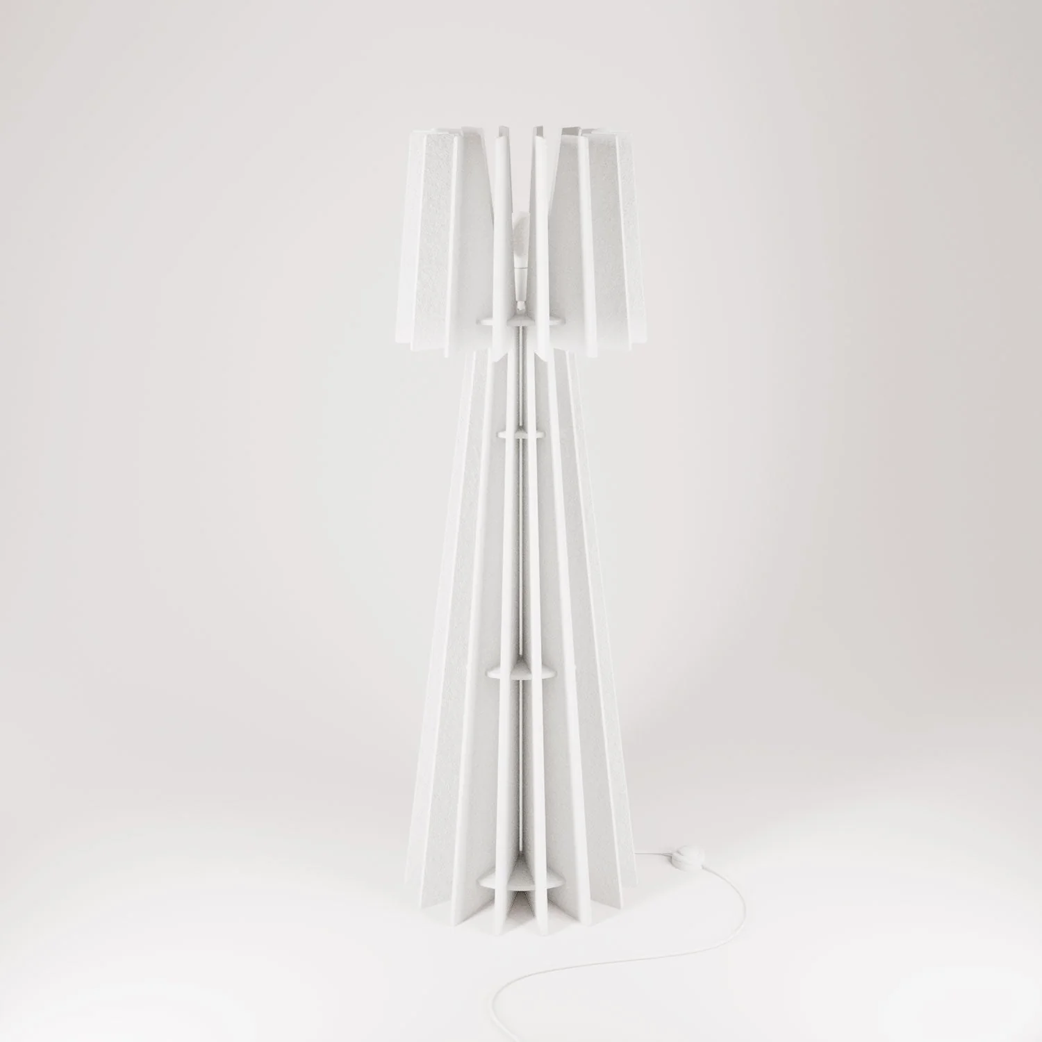 SHHINE lampe sur pied en matériau acoustique et fiche UK - Blanc chiné - Image 3