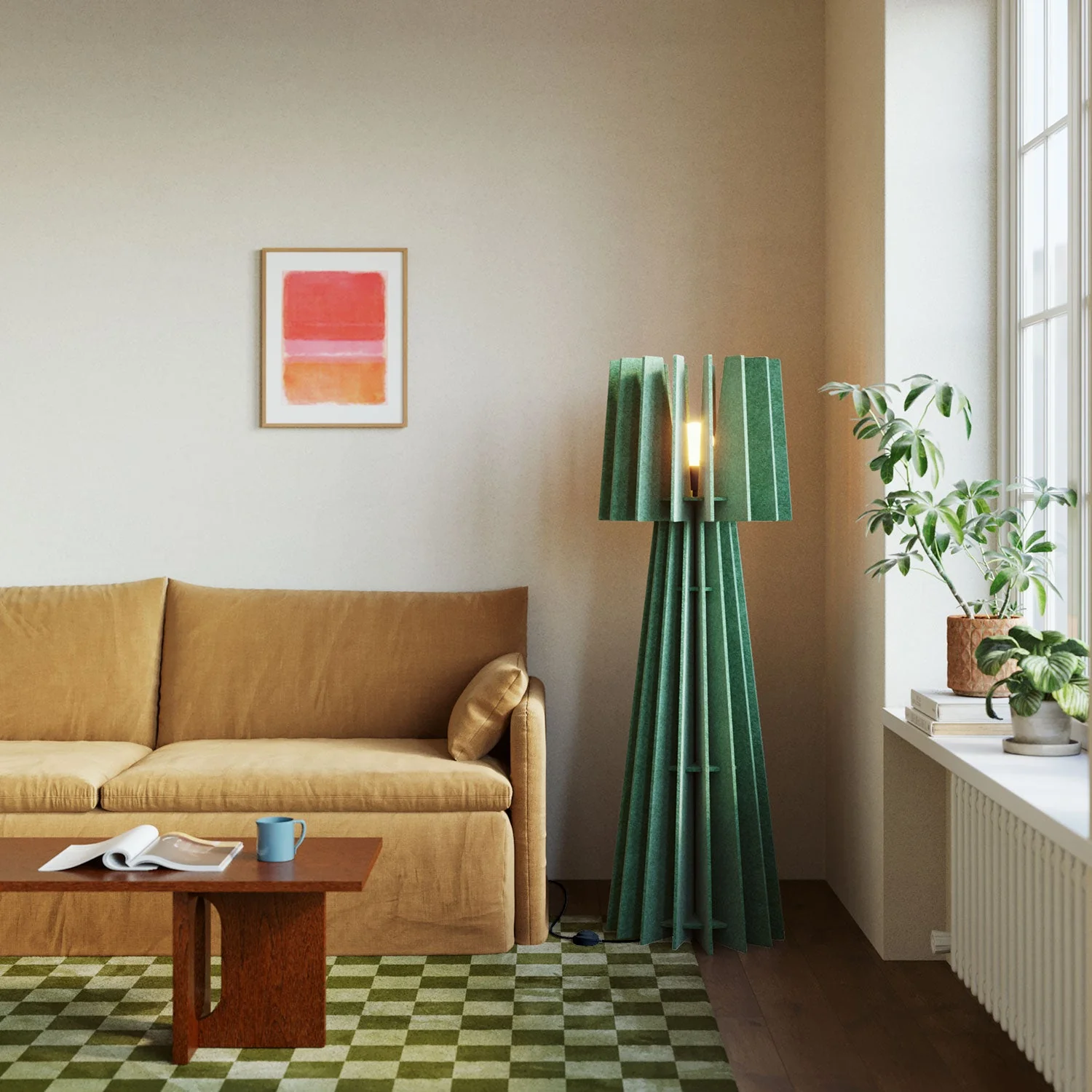 SHHINE - Lampadaire en matériau absorbant le son - Vert chiné - Image 2