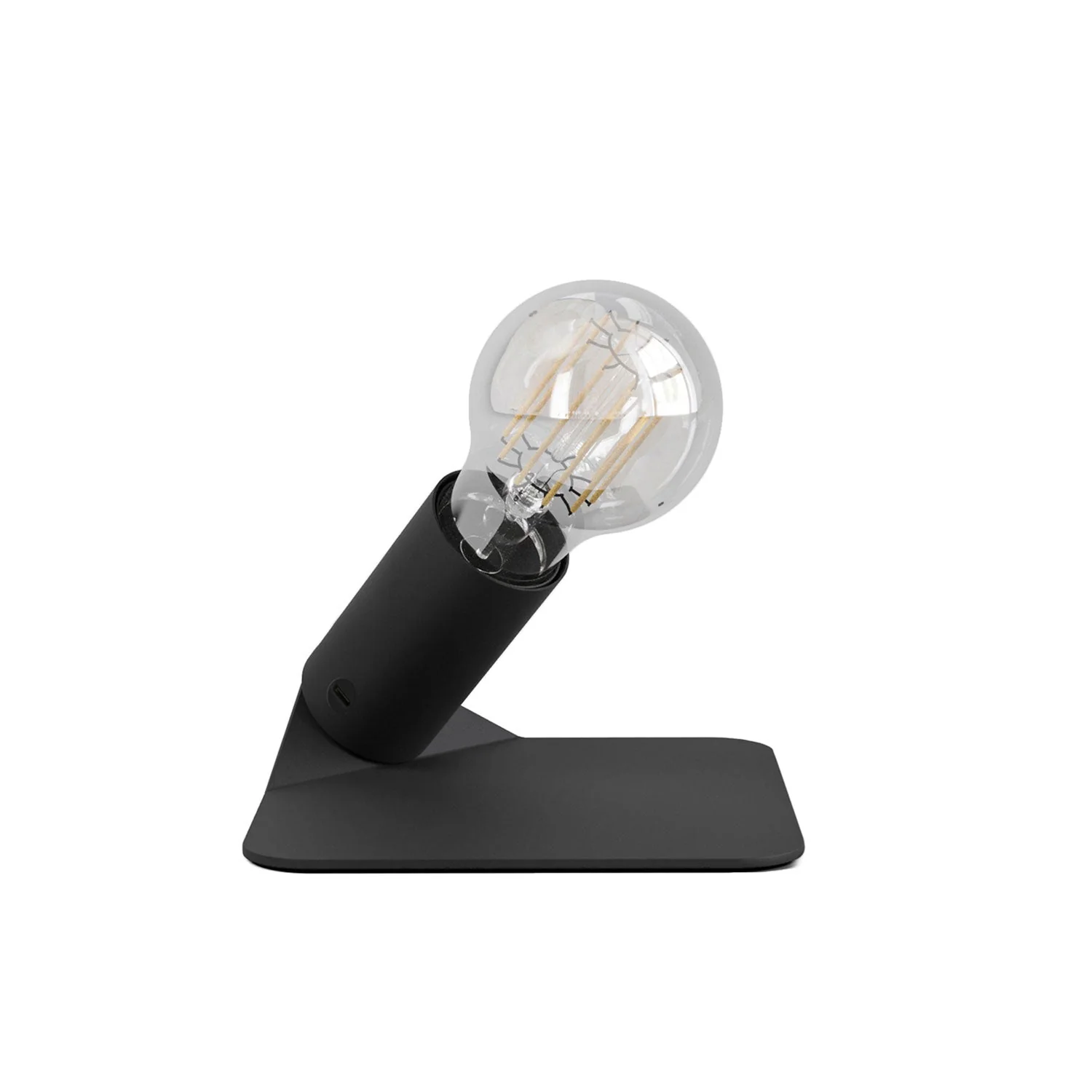 SI ! Lampe de table à 5V avec ampoule A60 et base métallique - Noir