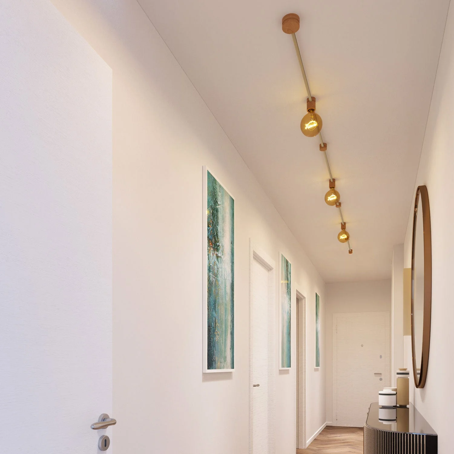 Système Filé Linear Kit - avec câble CN06 de 5 m pour guirlande lumineuse et 7 éléments en bois pour l’intérieur - Image 2