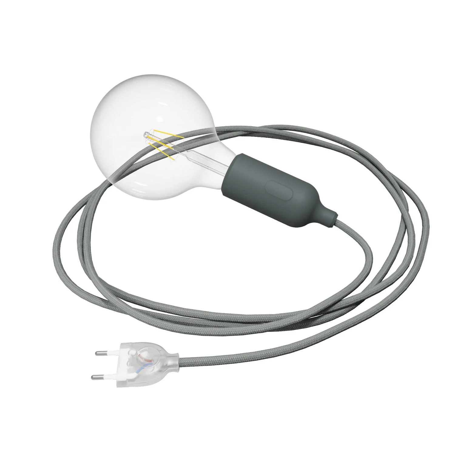 Snake Lampe en silicone avec interrupteur et fiche - Gris