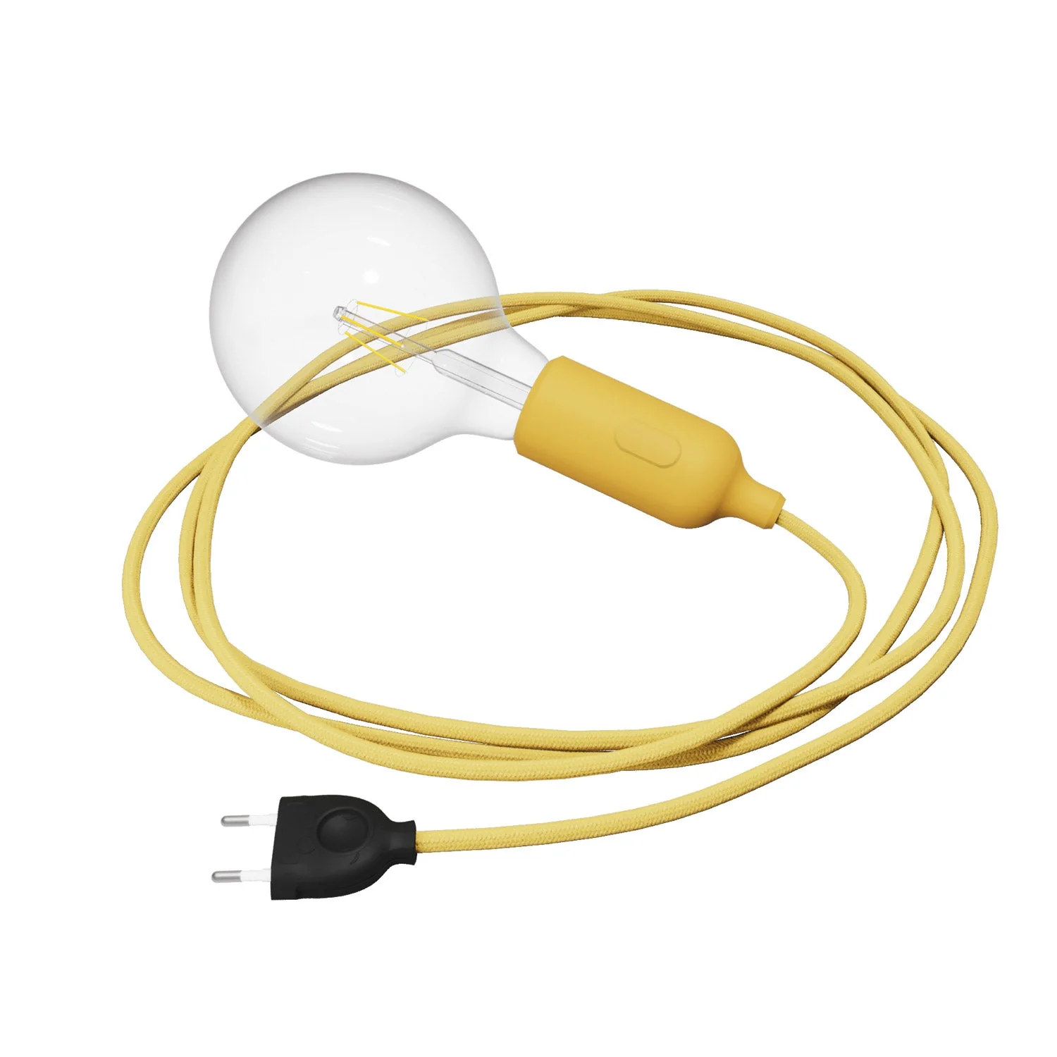 Snake Lampe en silicone avec interrupteur et fiche - Jaune