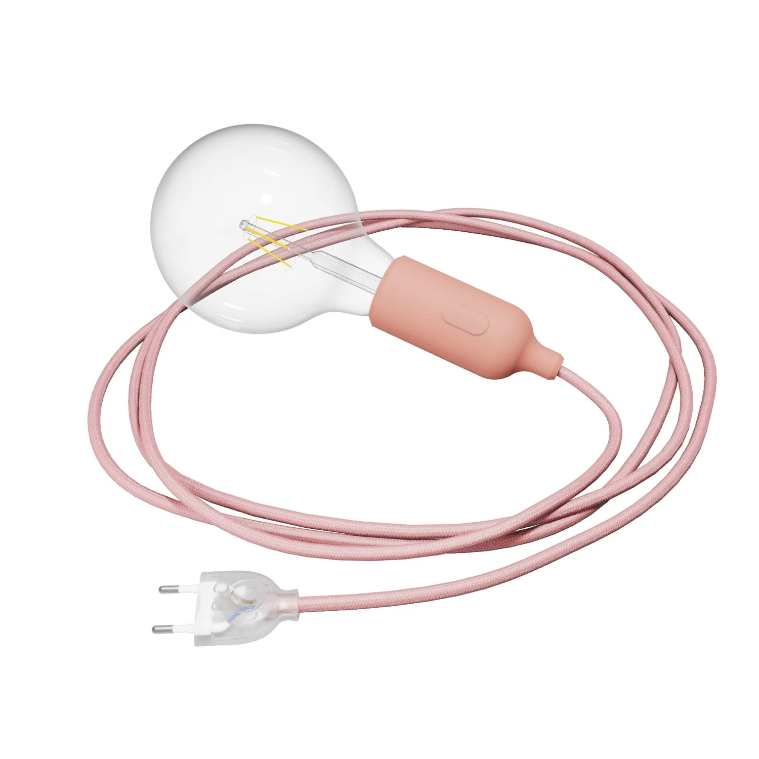 Snake Lampe en silicone avec interrupteur et fiche - Saumon