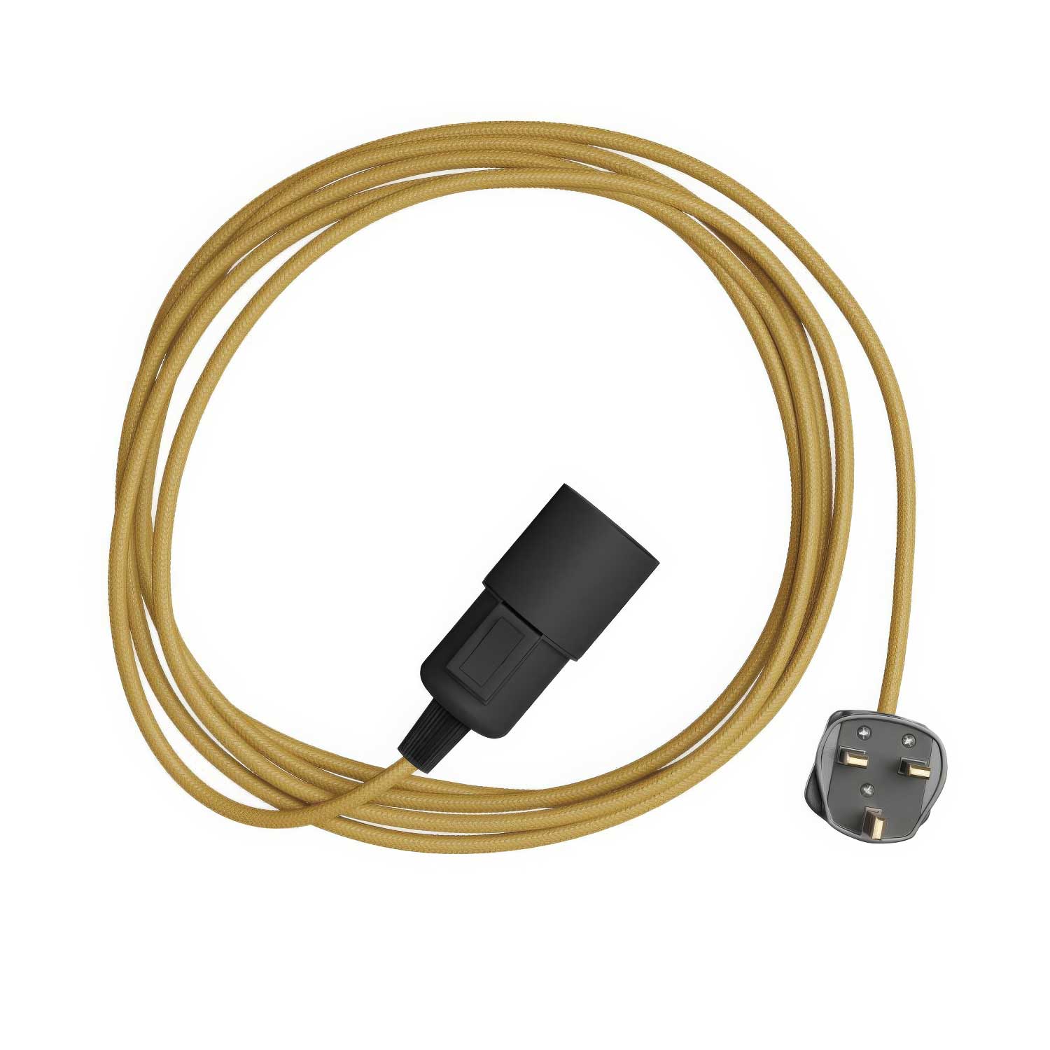Snake - Lampe plug-in avec câble en tissu coloré RM25 et fiche UK