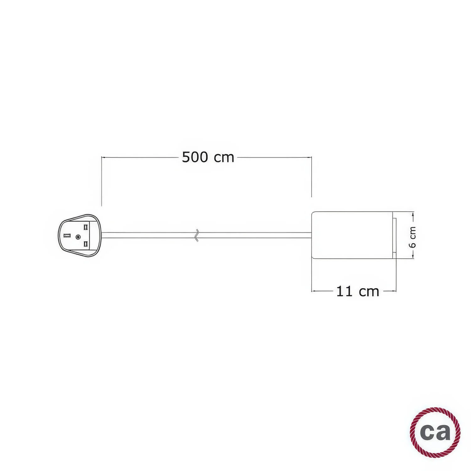 Snake Modulair Elegant, lampe portable d’extérieur, 5 m de câble textile, douille IP65 et fiche UK - Blanc - Image 4