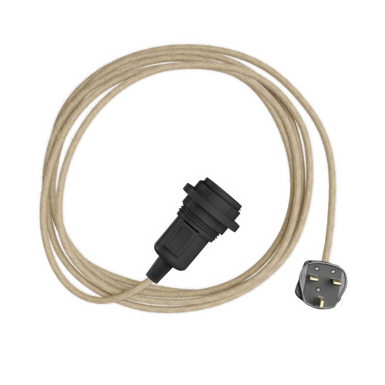 Snake pour abat-jour - Lampe plug-in avec câble en tissu coloré RN06 et fiche UK
