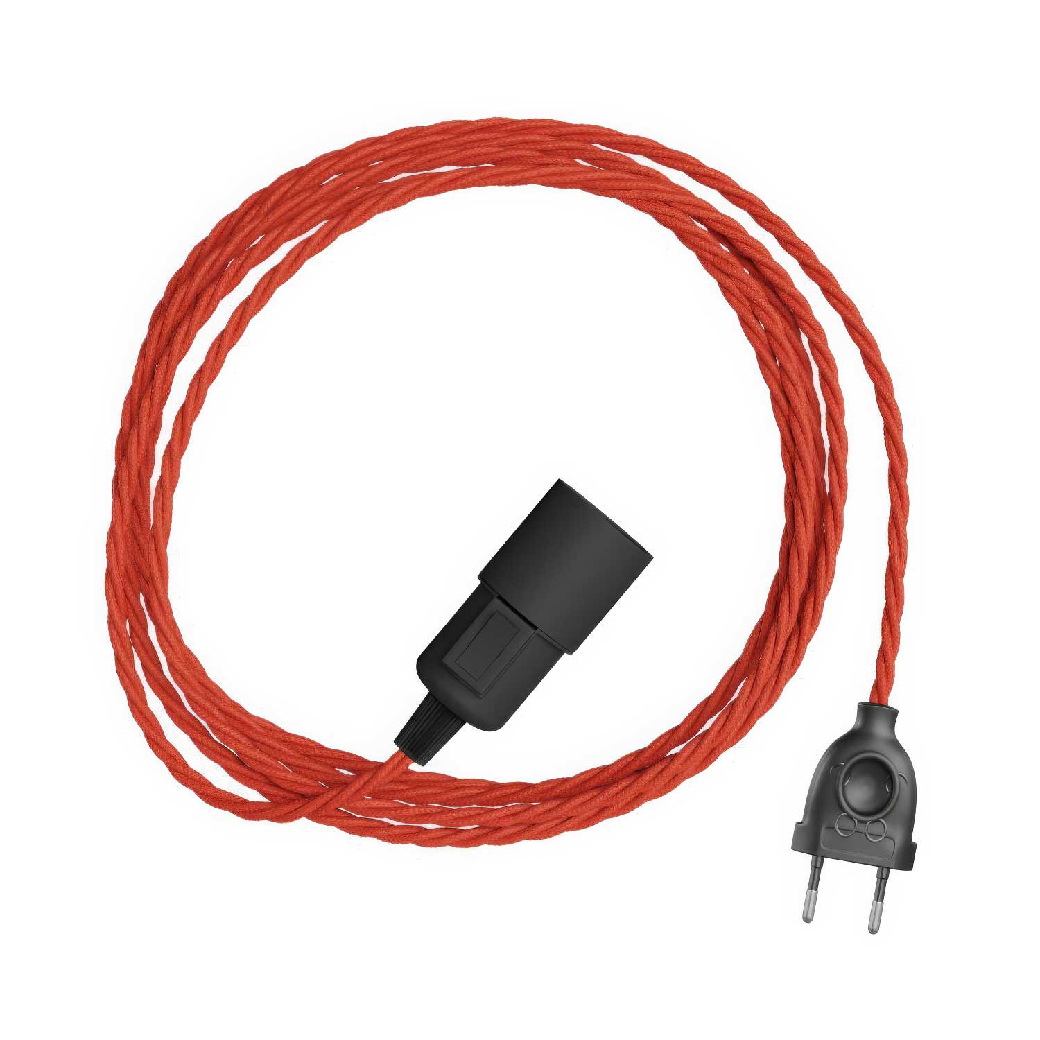 Snake Twisted - Lampe plug-in avec câble tressé en tissu TM09