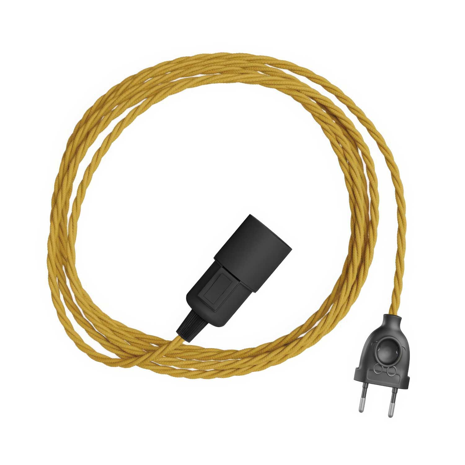 Snake Twisted - Lampe plug-in avec câble tressé en tissu TM25