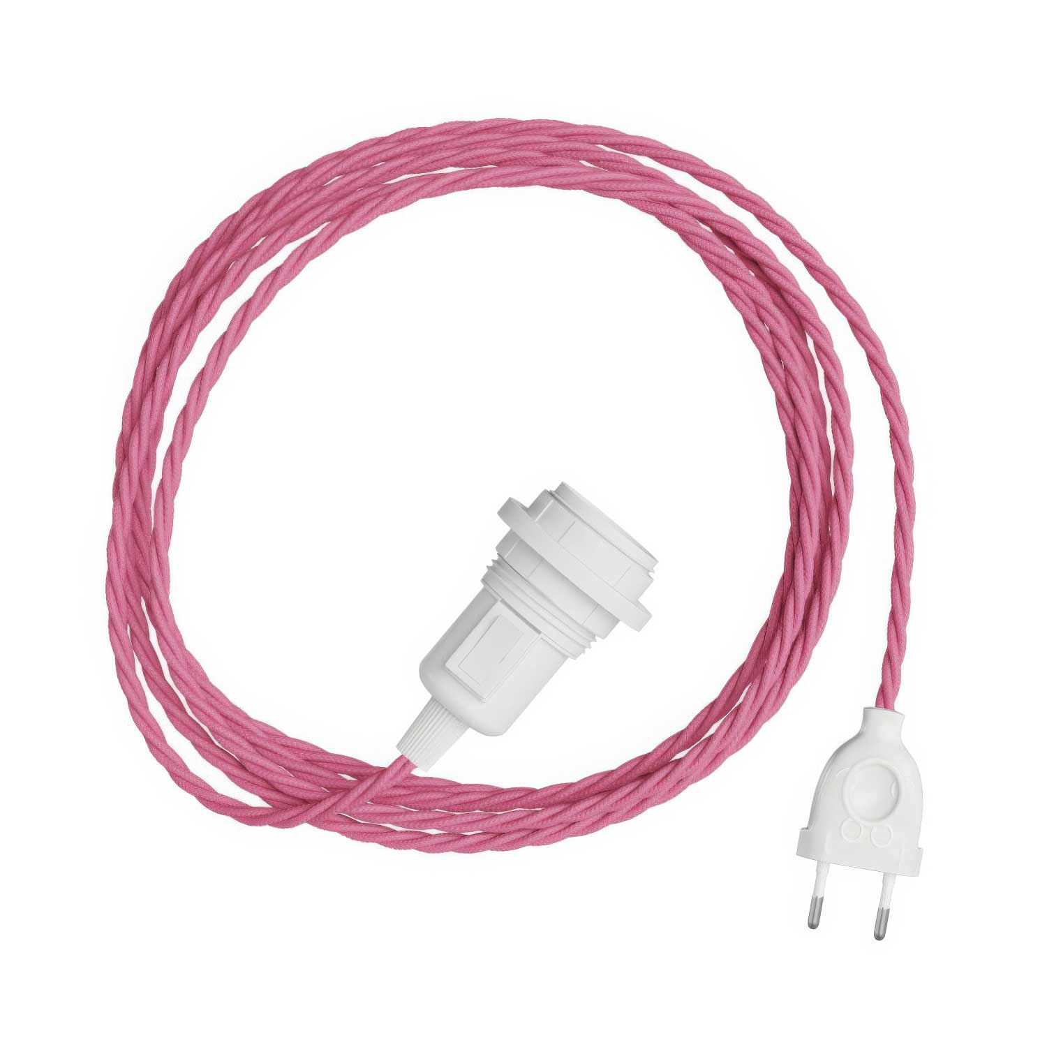 Snake Twisted pour abat-jour - Lampe plug-in avec câble tressé en tissu TM08