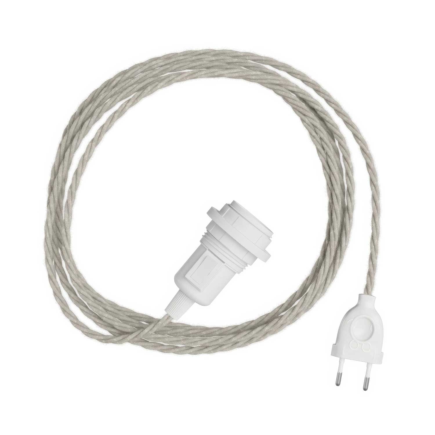 Snake Twisted pour abat-jour - Lampe plug-in avec câble torsadé en tissu TN01