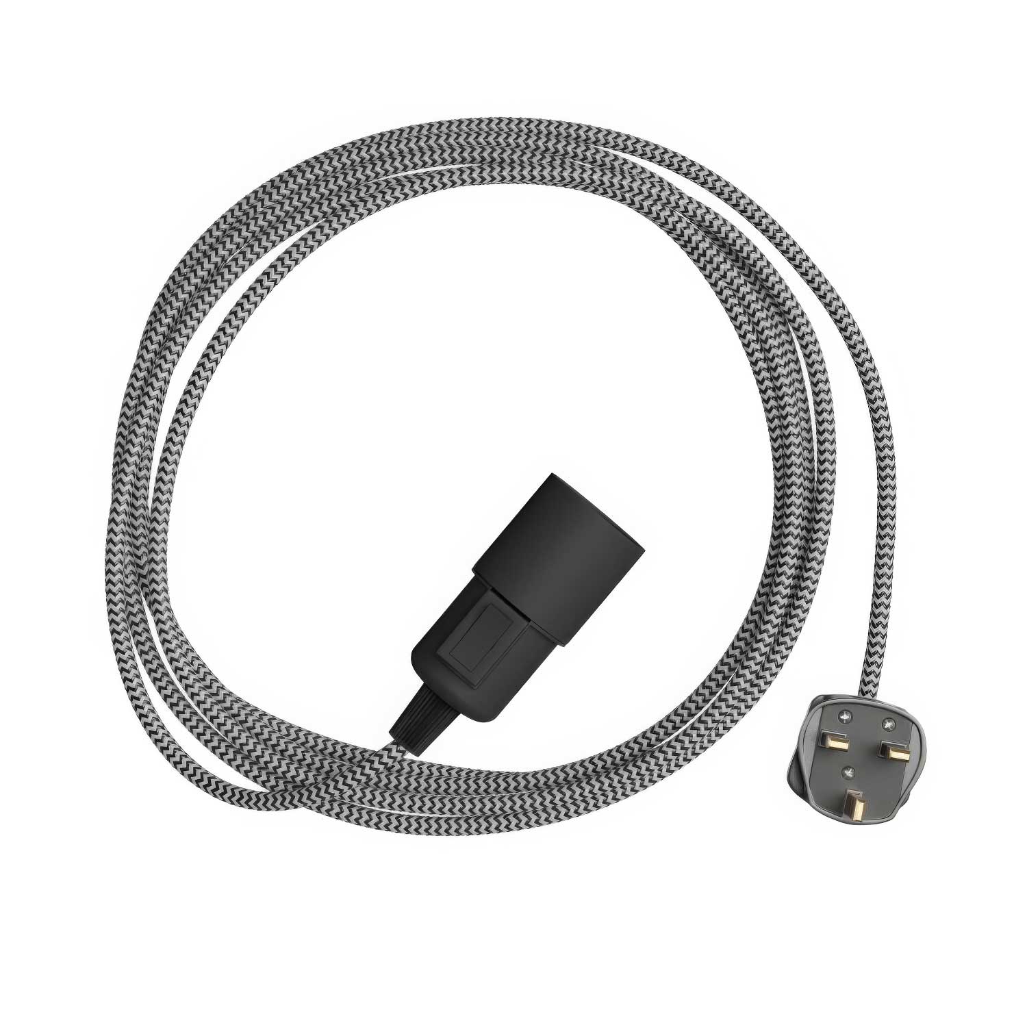 Snake Zig-Zag - Lampe plug-in avec câble en tissu effet Zig-Zag RZ04 et fiche UK