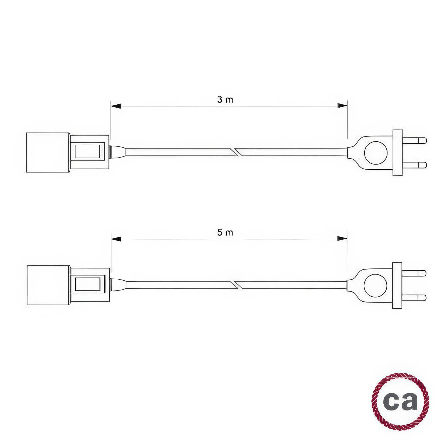 Snake Zig-Zag pour abat-jour - Lampe plug-in avec câble en tissu effet Zig-Zag RZ09 - Image 3