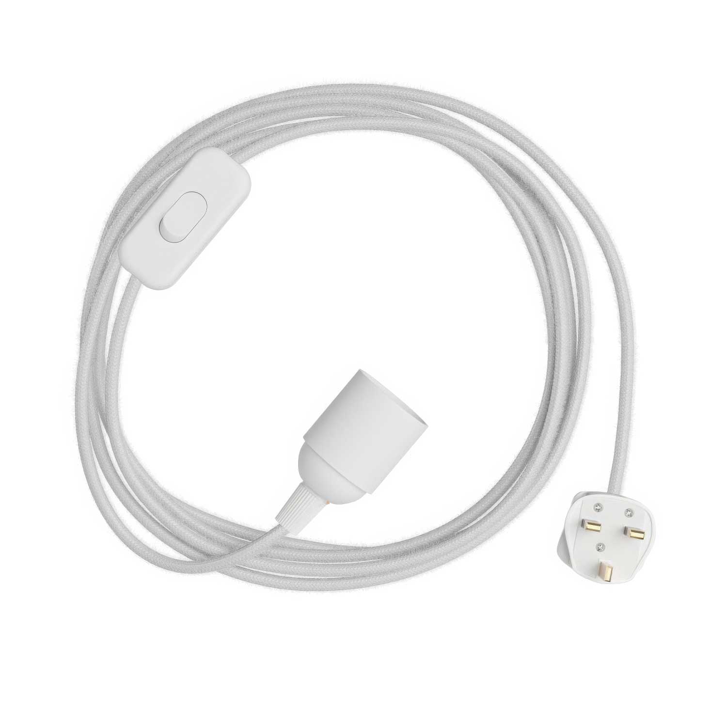 SnakeBis - Câblage avec douille, câble en tissu coloré RC01 et fiche UK