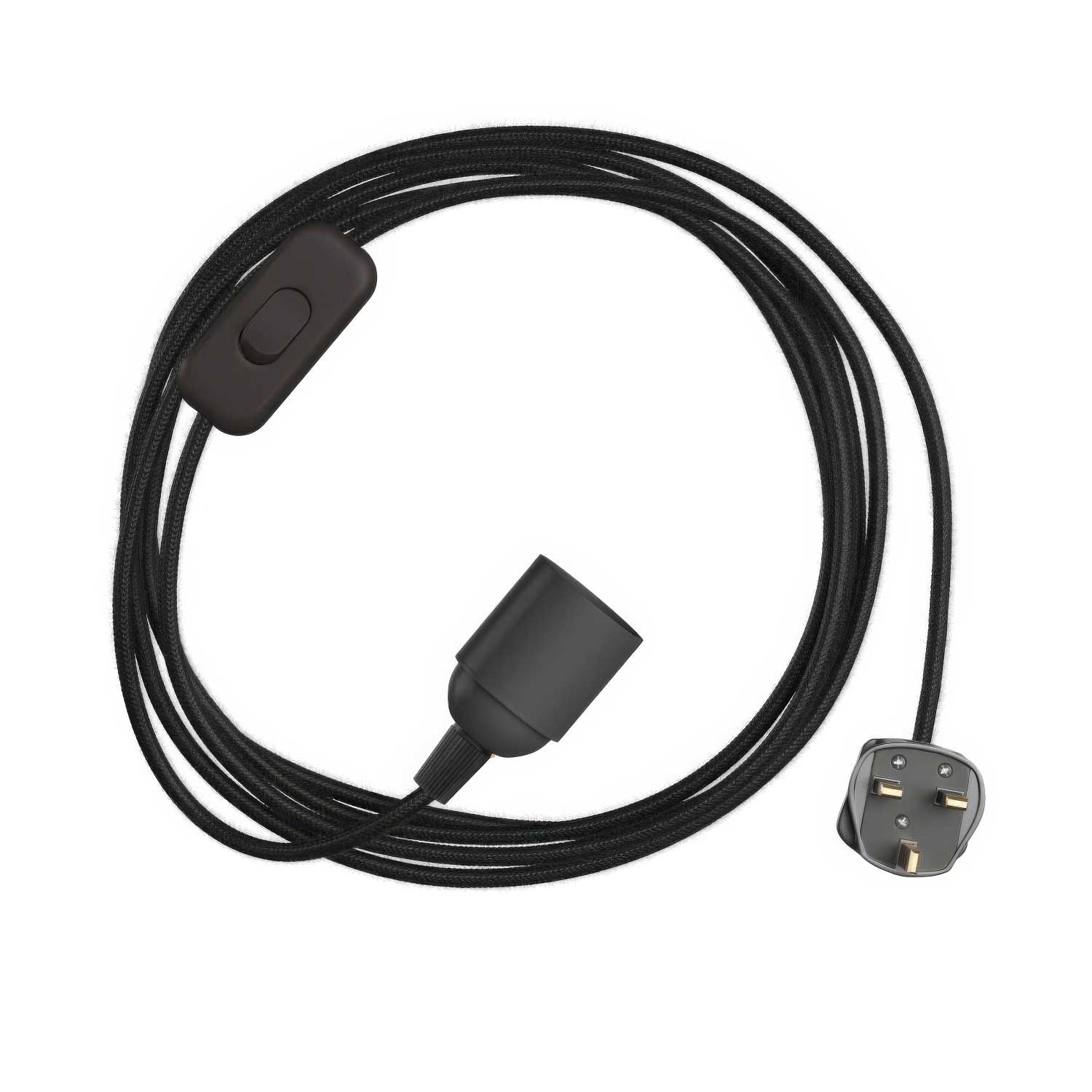 SnakeBis - Câblage avec douille, câble en tissu coloré RC04 et fiche UK