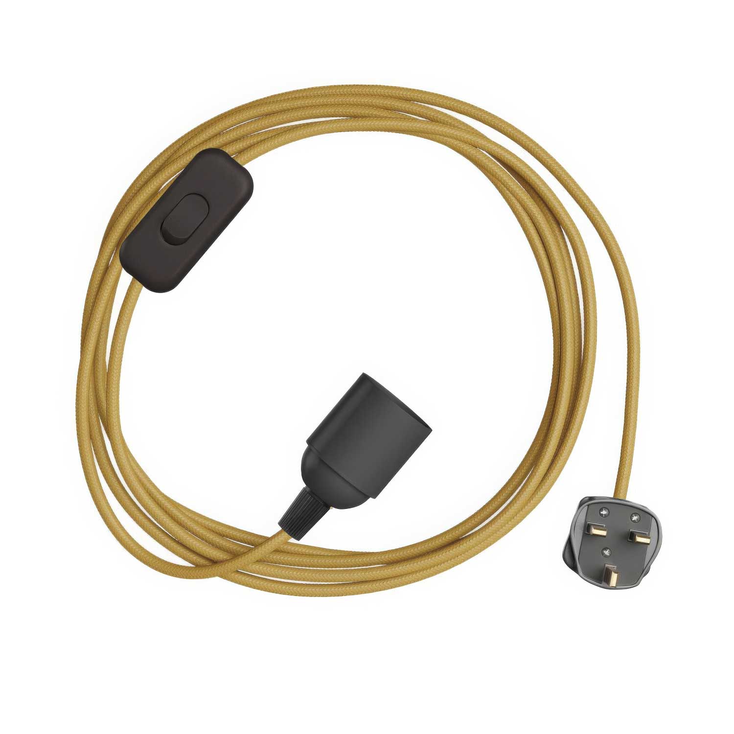 SnakeBis - Câblage avec douille, câble en tissu coloré RM25 et fiche UK