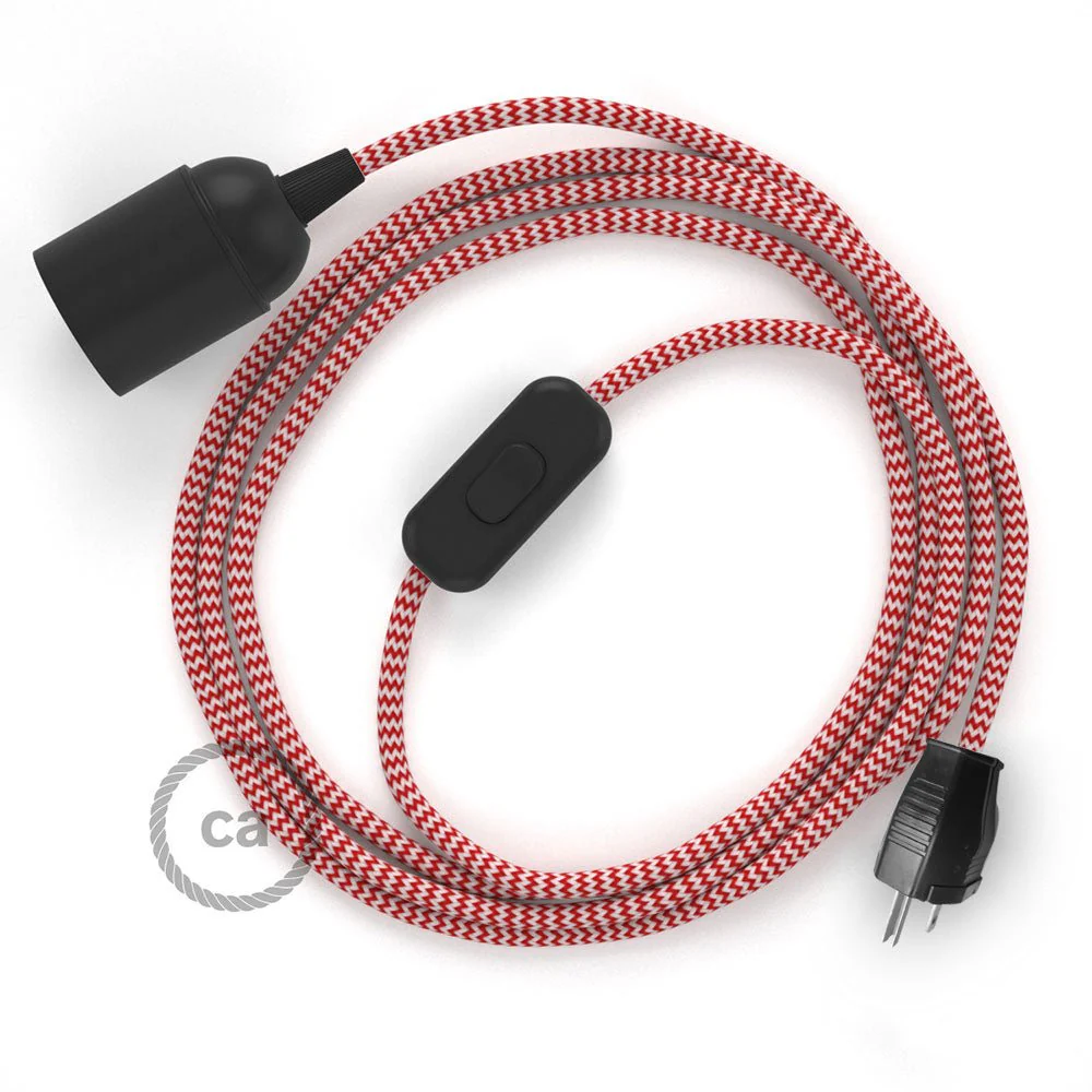 SnakeBis - Câblage avec douille et câble tissu Zig-Zag - RZ09
