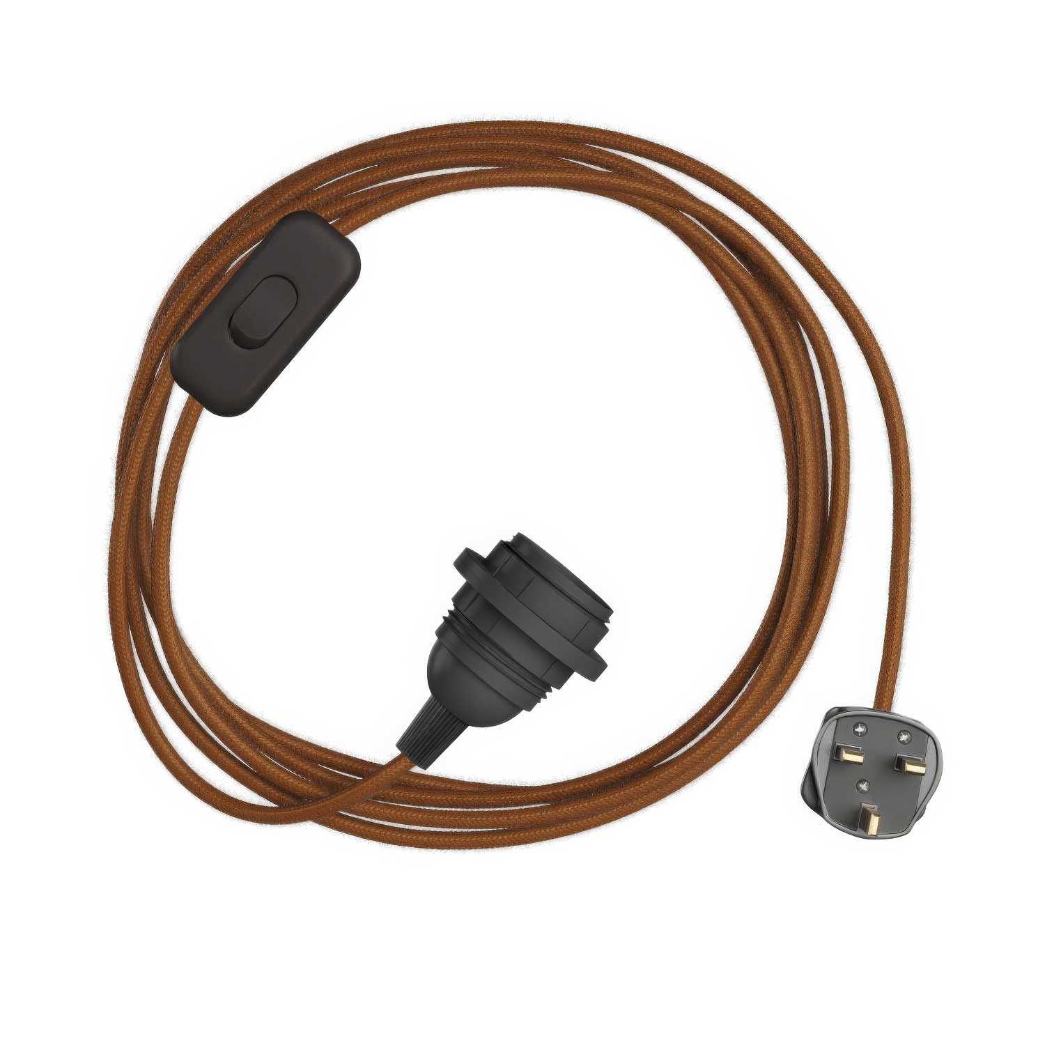 SnakeBis pour abat-jour - Câblage avec douille, câble en tissu coloré RC23 et fiche UK