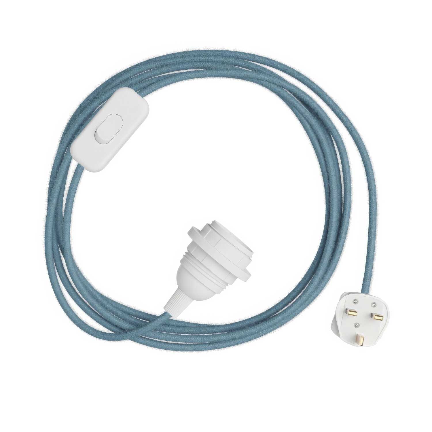 SnakeBis pour abat-jour - Câblage avec douille, câble en tissu coloré RC53 et fiche UK