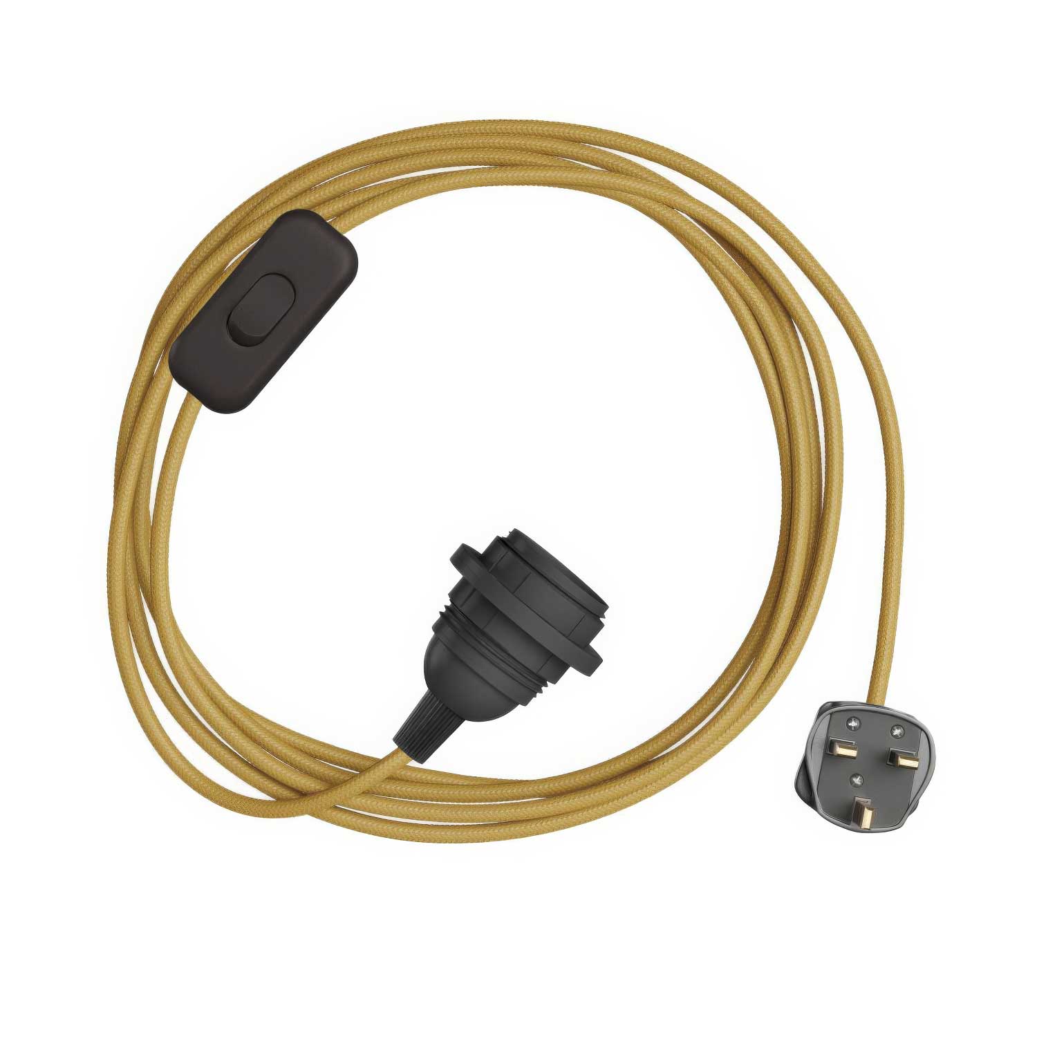 SnakeBis pour abat-jour - Câblage avec douille, câble en tissu coloré RM25 et fiche UK