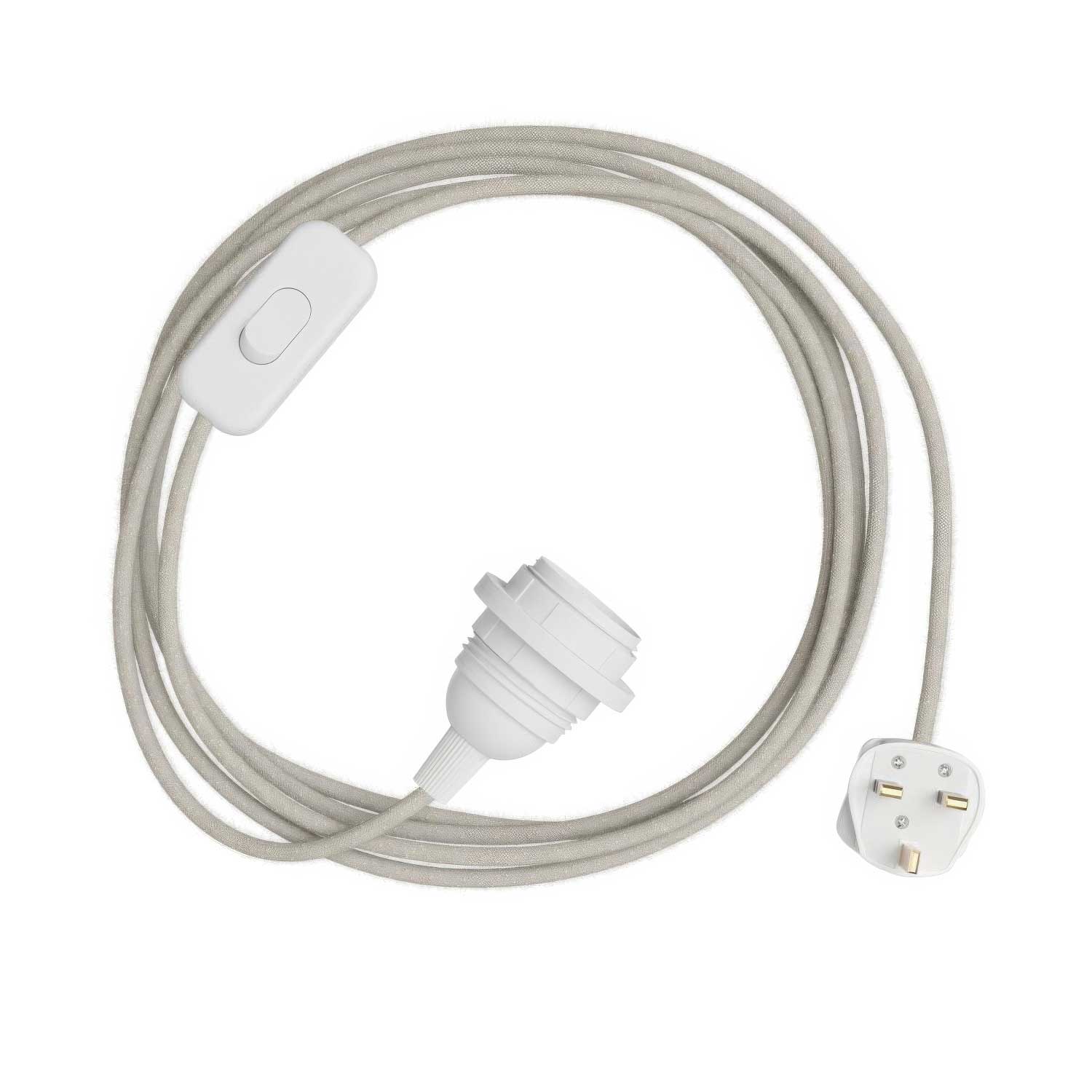 SnakeBis pour abat-jour - Câblage avec douille, câble en tissu coloré RN01 et fiche UK