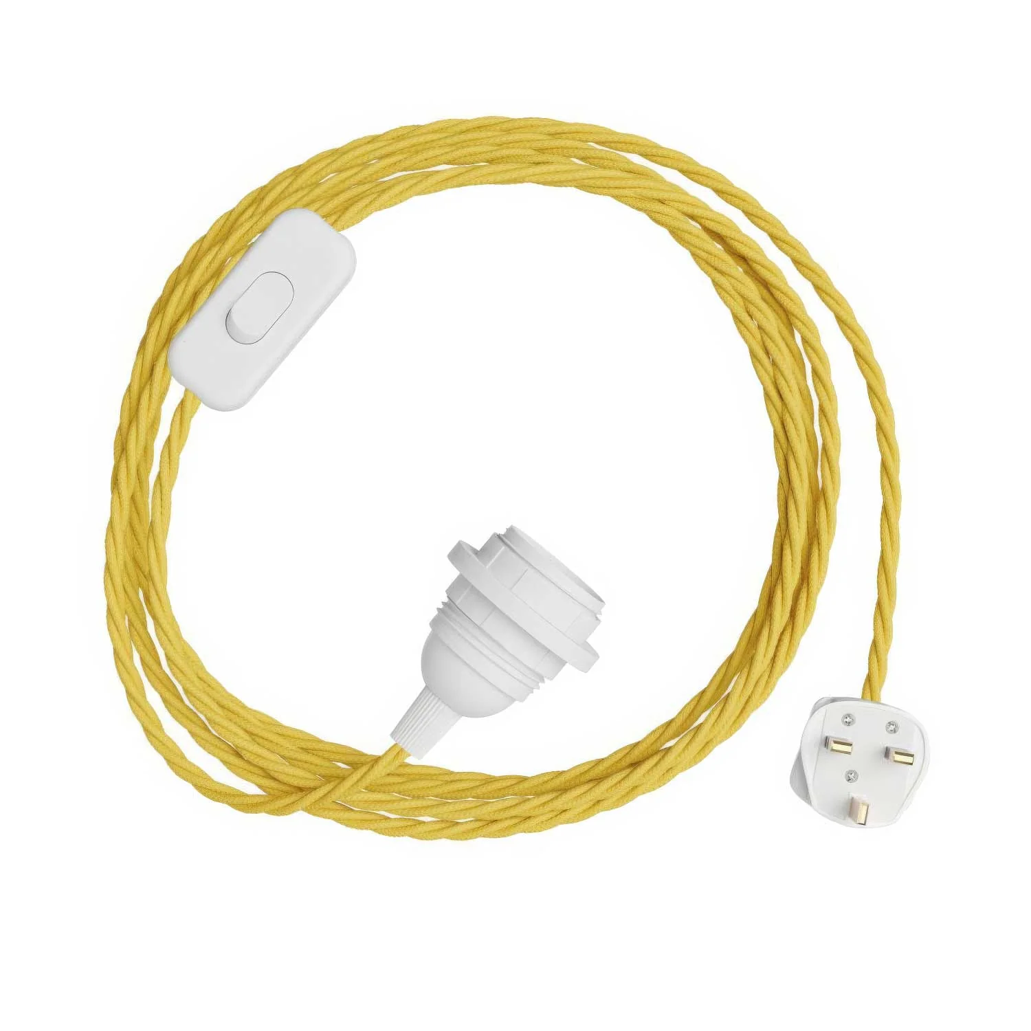 SnakeBis Twisted pour abat-jour - Câblage avec douille, câble tressé en tissu TM10 et fiche UK