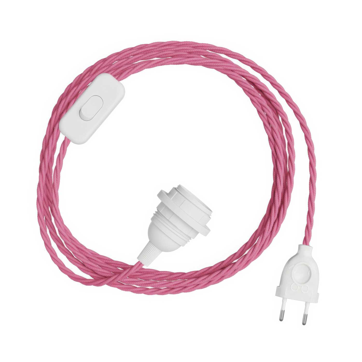 SnakeBis Twisted pour abat-jour - Câblage avec douille et câble tressé en tissu TM08