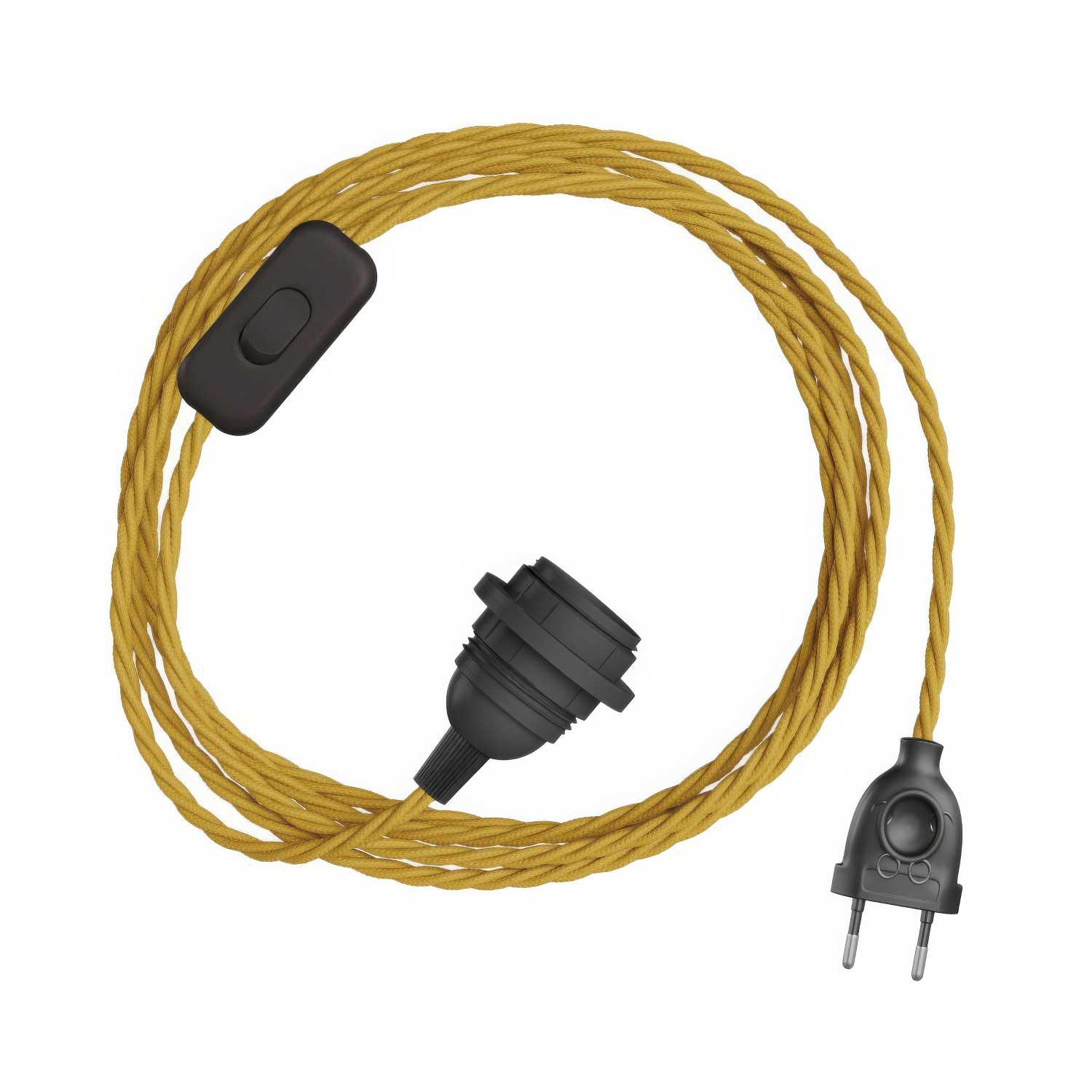 SnakeBis Twisted pour abat-jour - Câblage avec douille et câble torsadé en tissu TM25