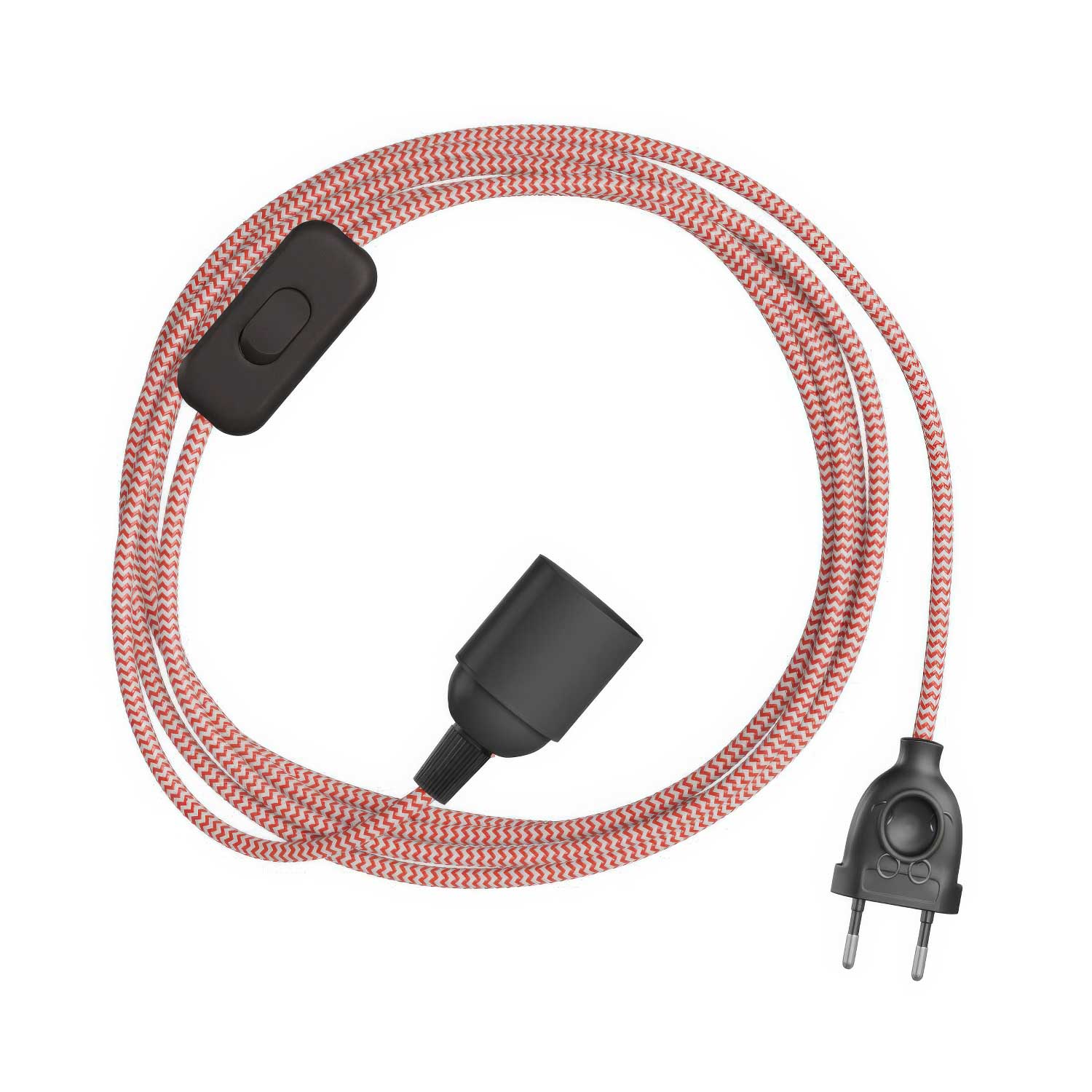 SnakeBis Zig-Zag - Câblage avec douille et câble en tissu effet Zig-Zag RZ09.