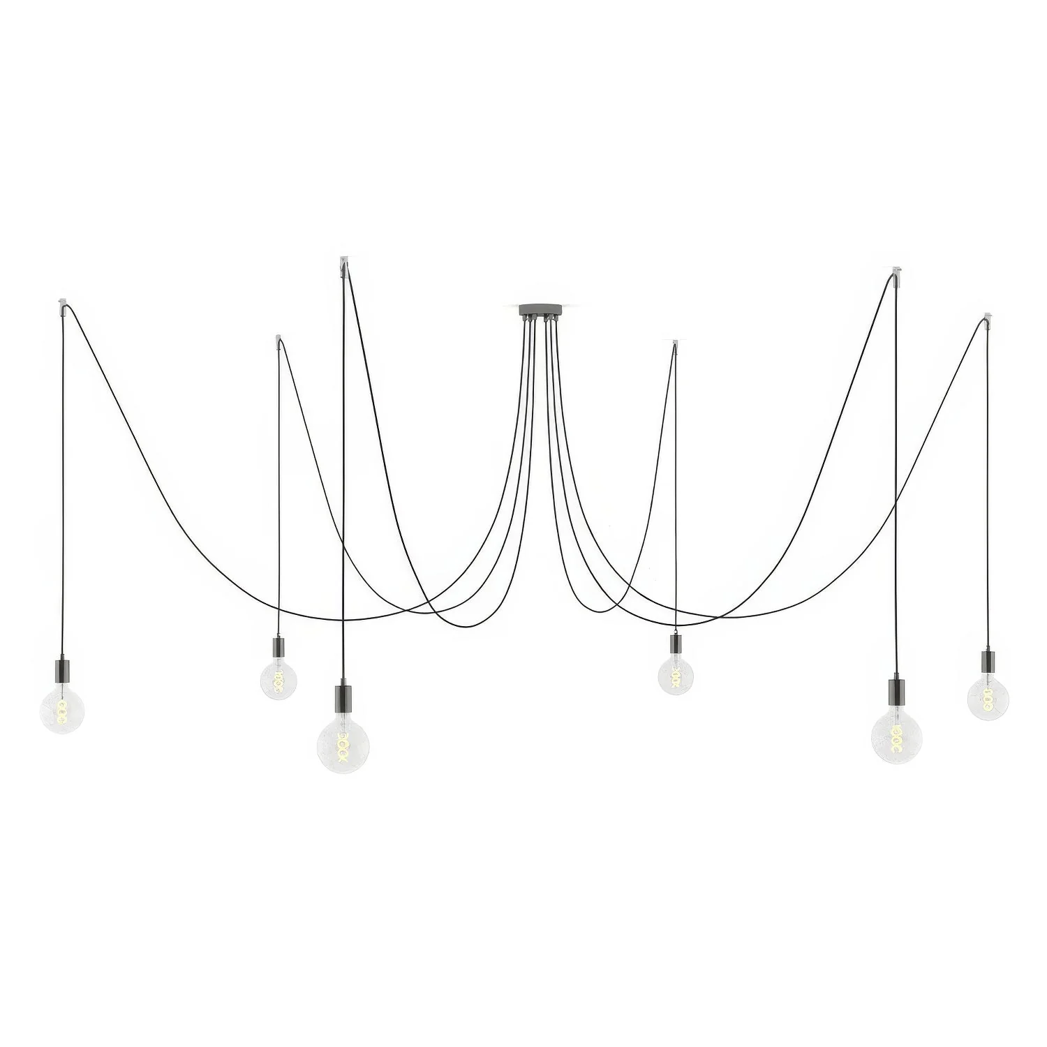 Spider - Suspension multiple à 6 descentes avec finitions en métal - Noir perle